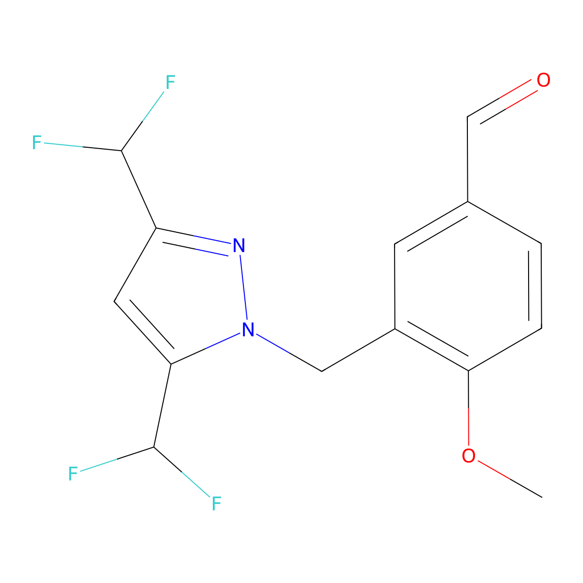 3-{[3,5-bis(difluoromethyl)-1H-pyrazol-1-yl]methyl}-4-methoxybenzaldehyde molecular structure, CAS 1001518-89-3