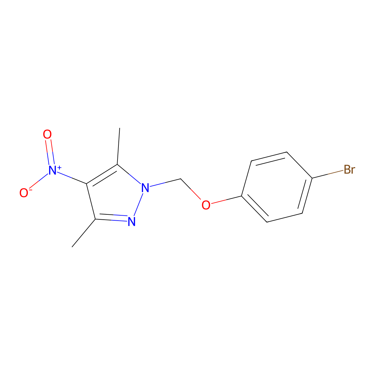 1-(4-Bromo-phenoxymethyl)-3,5-dimethyl-4-nitro-1H-pyrazole molecular structure, CAS 1001519-06-7