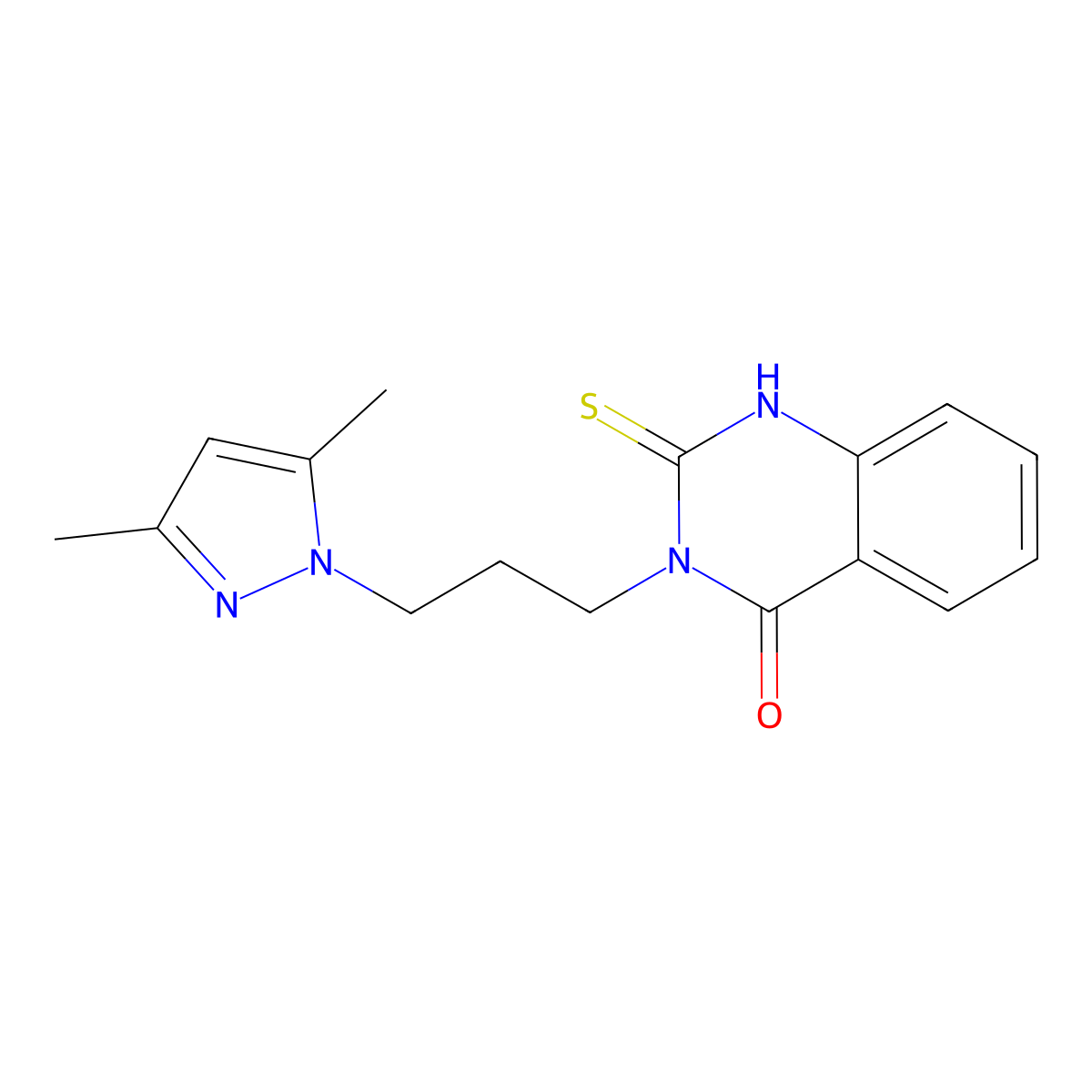 3-(3-(3,5-Dimethyl-1H-pyrazol-1-yl)propyl)-2-mercaptoquinazolin-4(3H)-one molecular structure, CAS 1001519-24-9