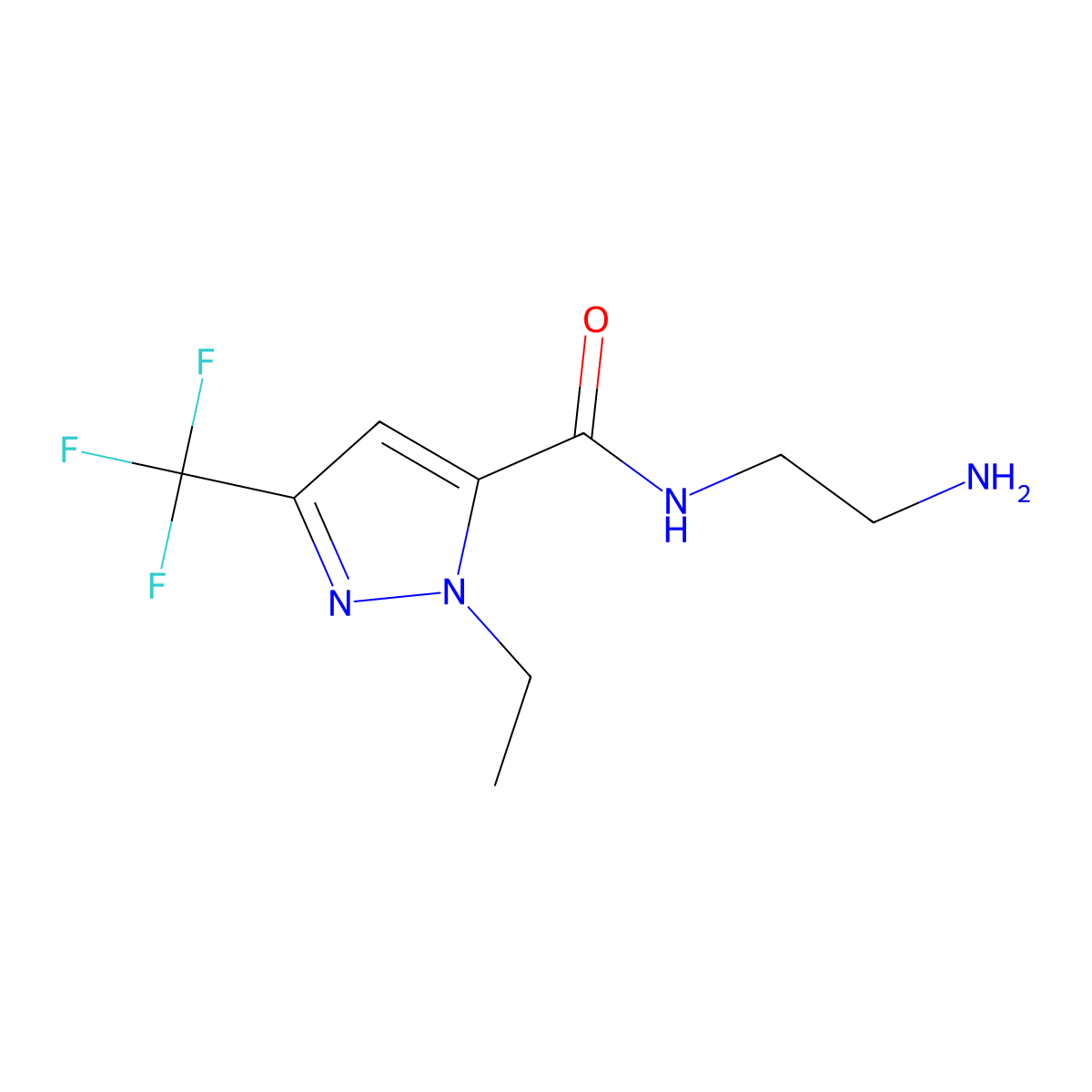 N-(2-aminoethyl)-1-ethyl-3-(trifluoromethyl)-1H-pyrazole-5-carboxamide molecular structure, CAS 1001519-28-3