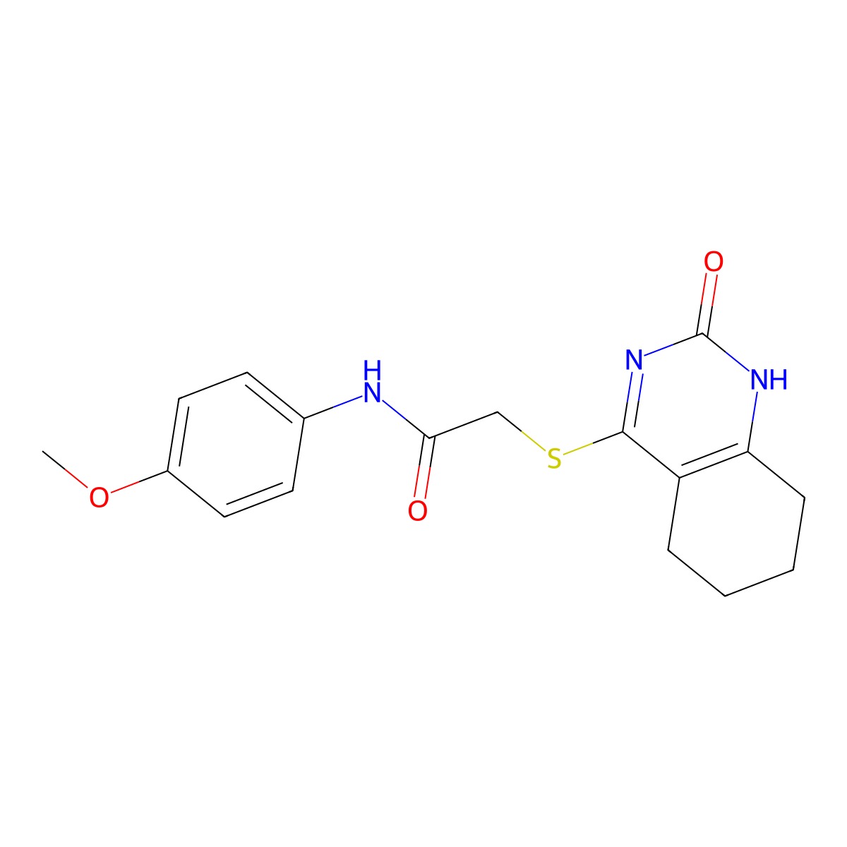 N-(4-methoxyphenyl)-2-[(2-oxo-5,6,7,8-tetrahydro-1H-quinazolin-4-yl)sulfanyl]acetamide molecular structure, CAS 1001519-93-2