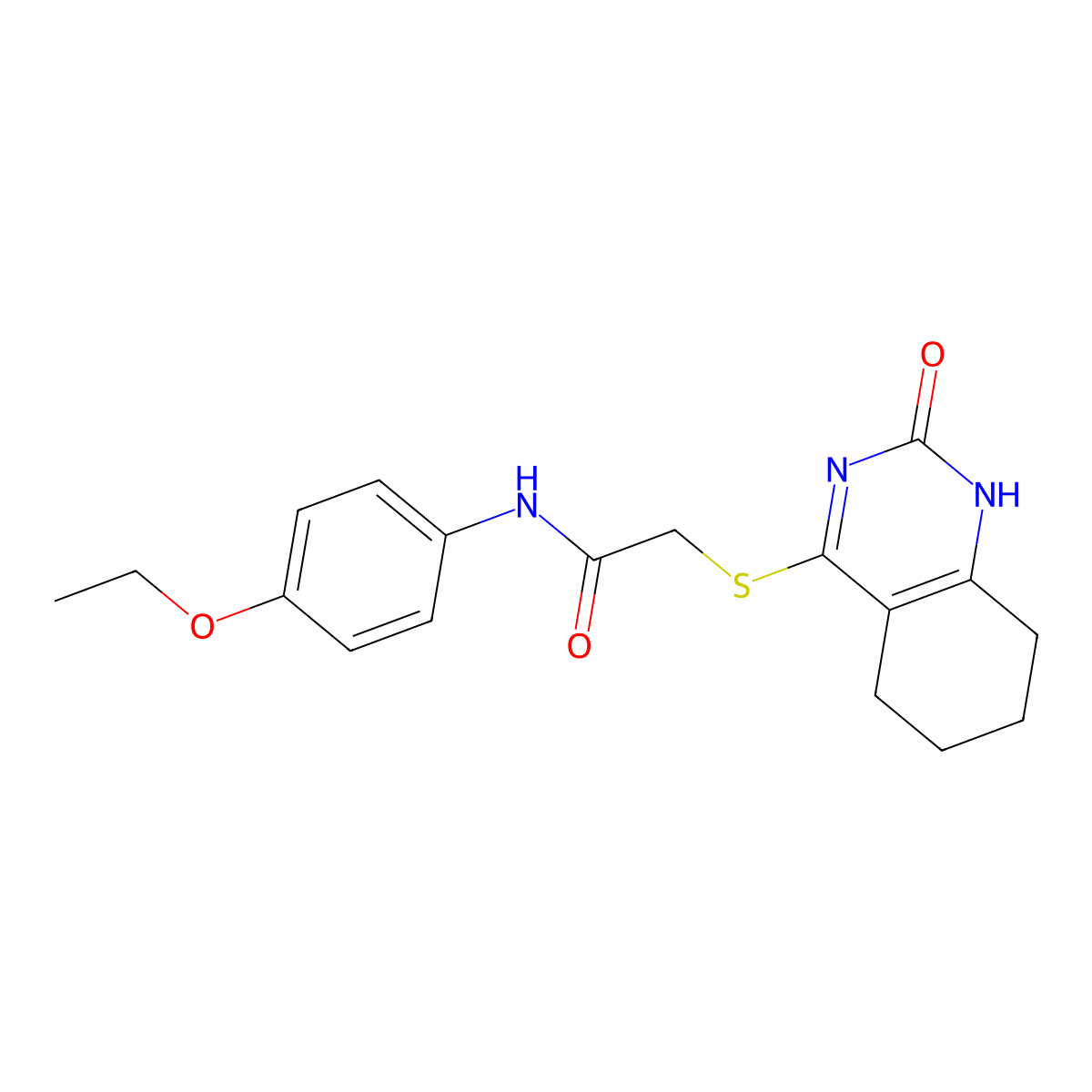N-(4-ethoxyphenyl)-2-[(2-oxo-5,6,7,8-tetrahydro-1H-quinazolin-4-yl)sulfanyl]acetamide molecular structure, CAS 1001519-95-4