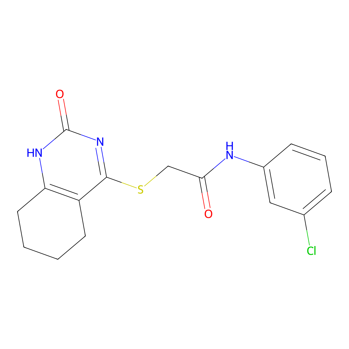 N-(3-chlorophenyl)-2-[(2-oxo-5,6,7,8-tetrahydro-1H-quinazolin-4-yl)sulfanyl]acetamide molecular structure, CAS 1001519-96-5