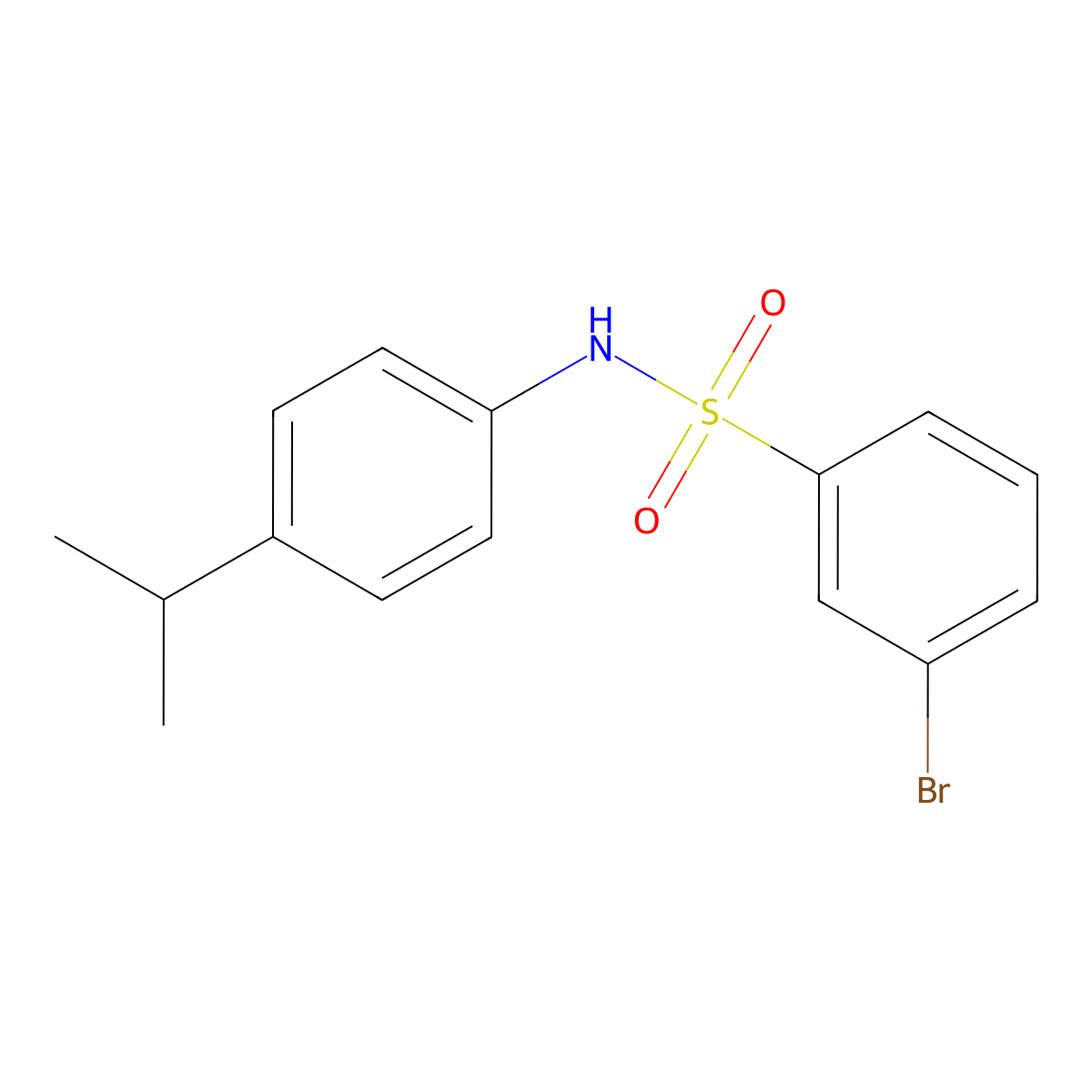 3-bromo-N-(4-isopropylphenyl)benzenesulfonamide molecular structure, CAS 1001527-45-2