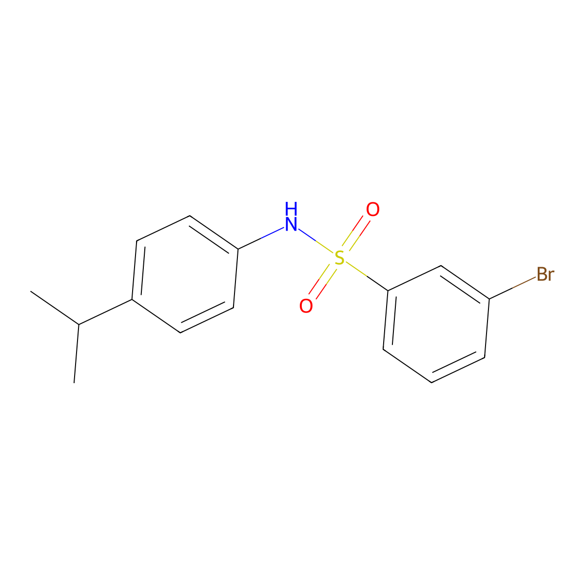 3-bromo-N-(4-isopropylphenyl)benzenesulfonamide molecular structure, CAS 1001527-45-2