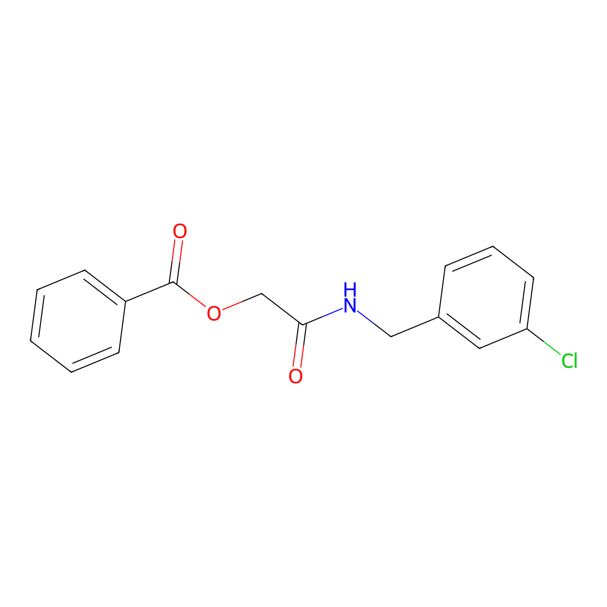 [2-[(3-Chlorophenyl)methylamino]-2-oxoethyl] benzoate molecular structure, CAS 1001542-02-4