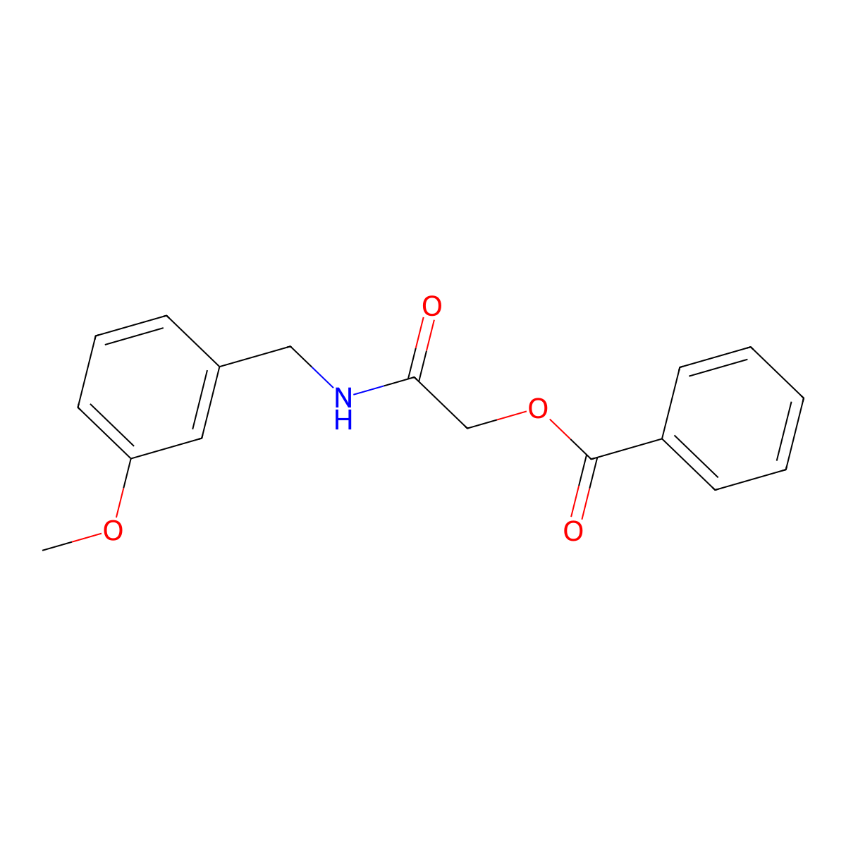 [2-[(3-Methoxyphenyl)methylamino]-2-oxoethyl] benzoate molecular structure, CAS 1001542-45-5