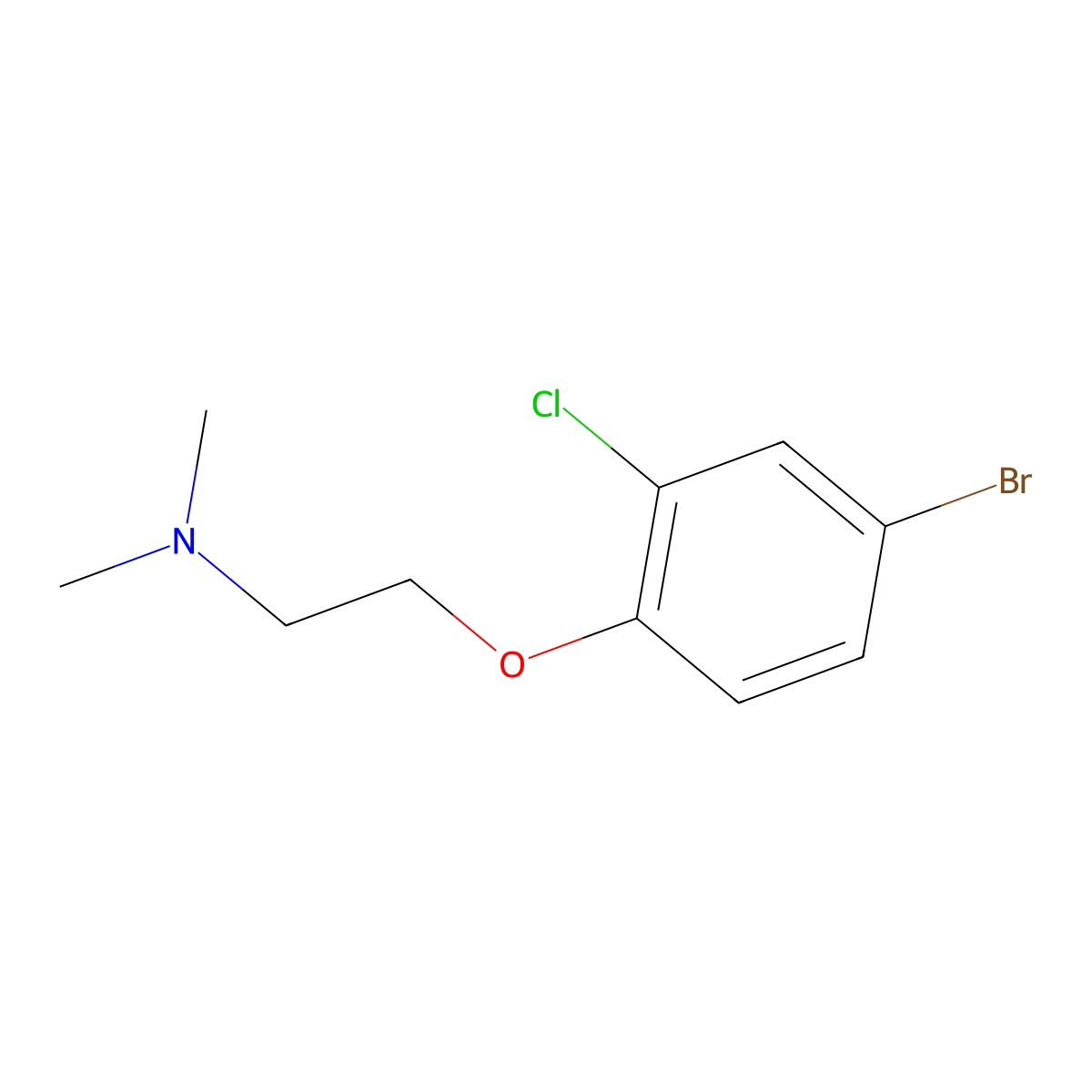 2-(4-bromo-2-chlorophenoxy)-N,N-dimethylethanamine molecular structure, CAS 1001542-96-6