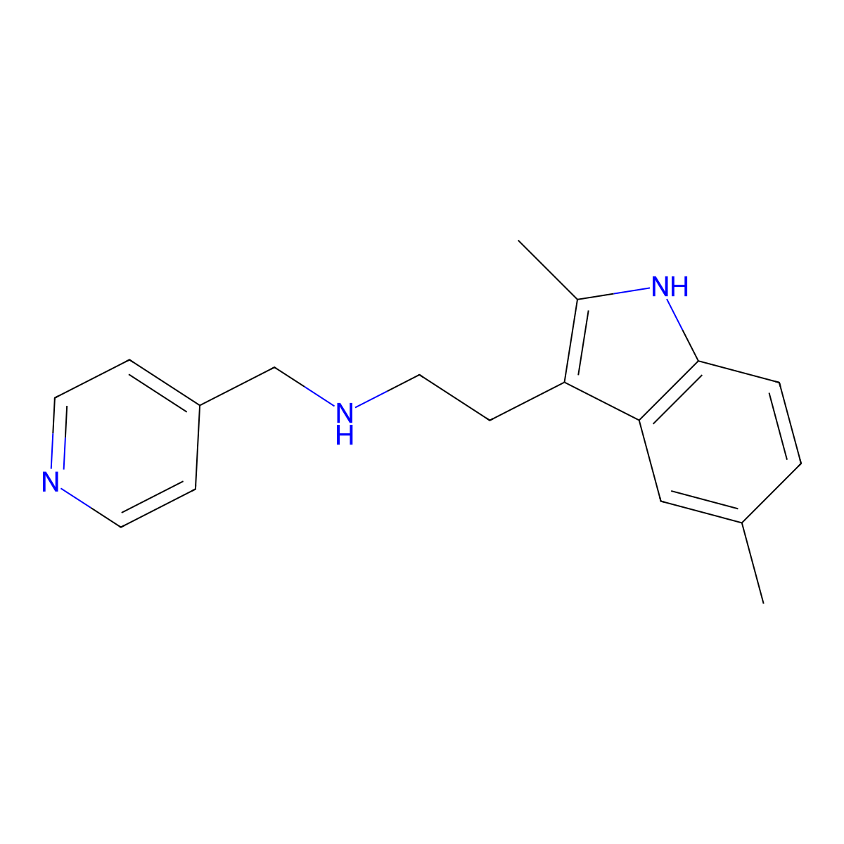 [2-(2,5-dimethyl-1H-indol-3-yl)ethyl][(pyridin-4-yl)methyl]amine molecular structure, CAS 1001566-96-6