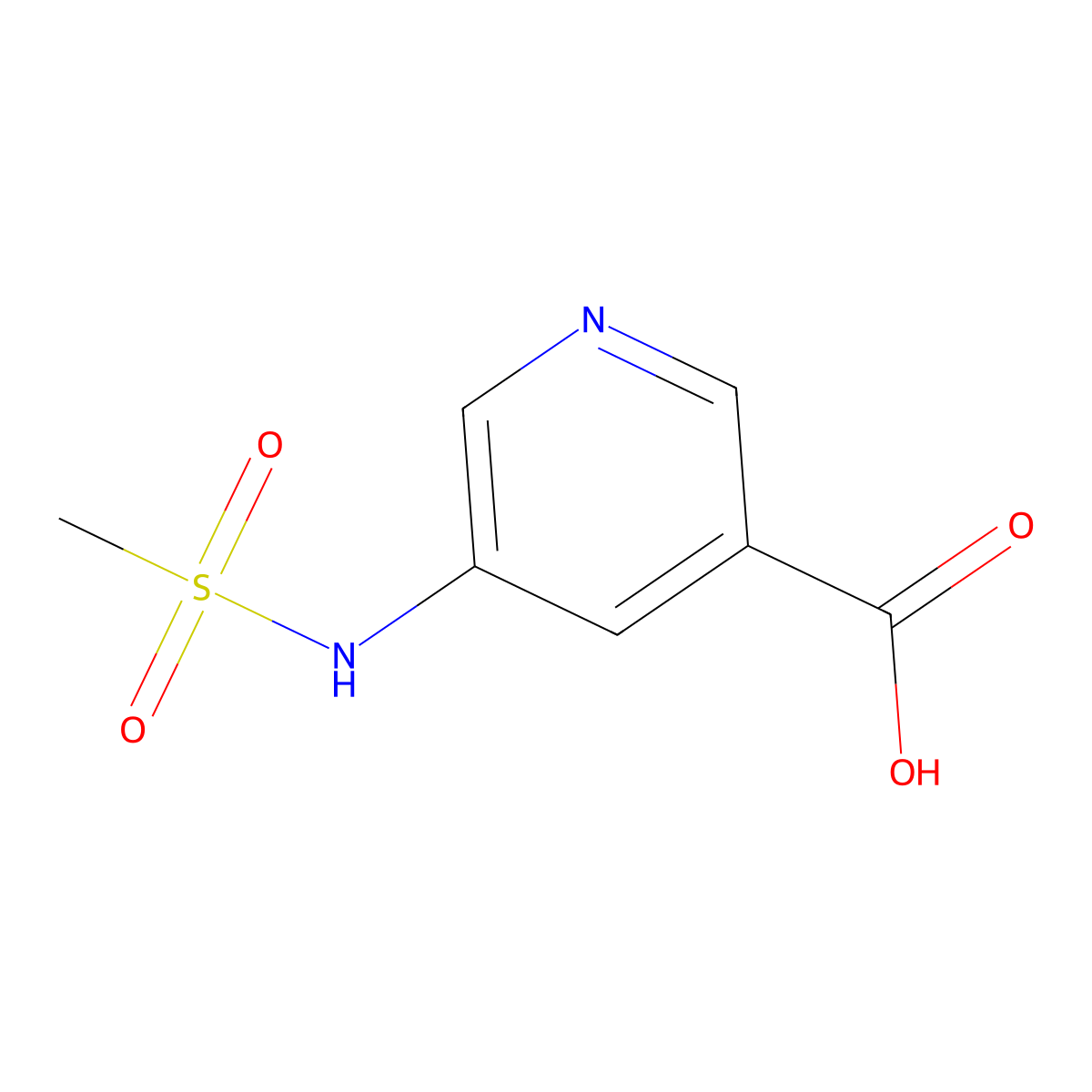 5-Methanesulfonamidopyridine-3-carboxylic acid molecular structure, CAS 1001566-97-7