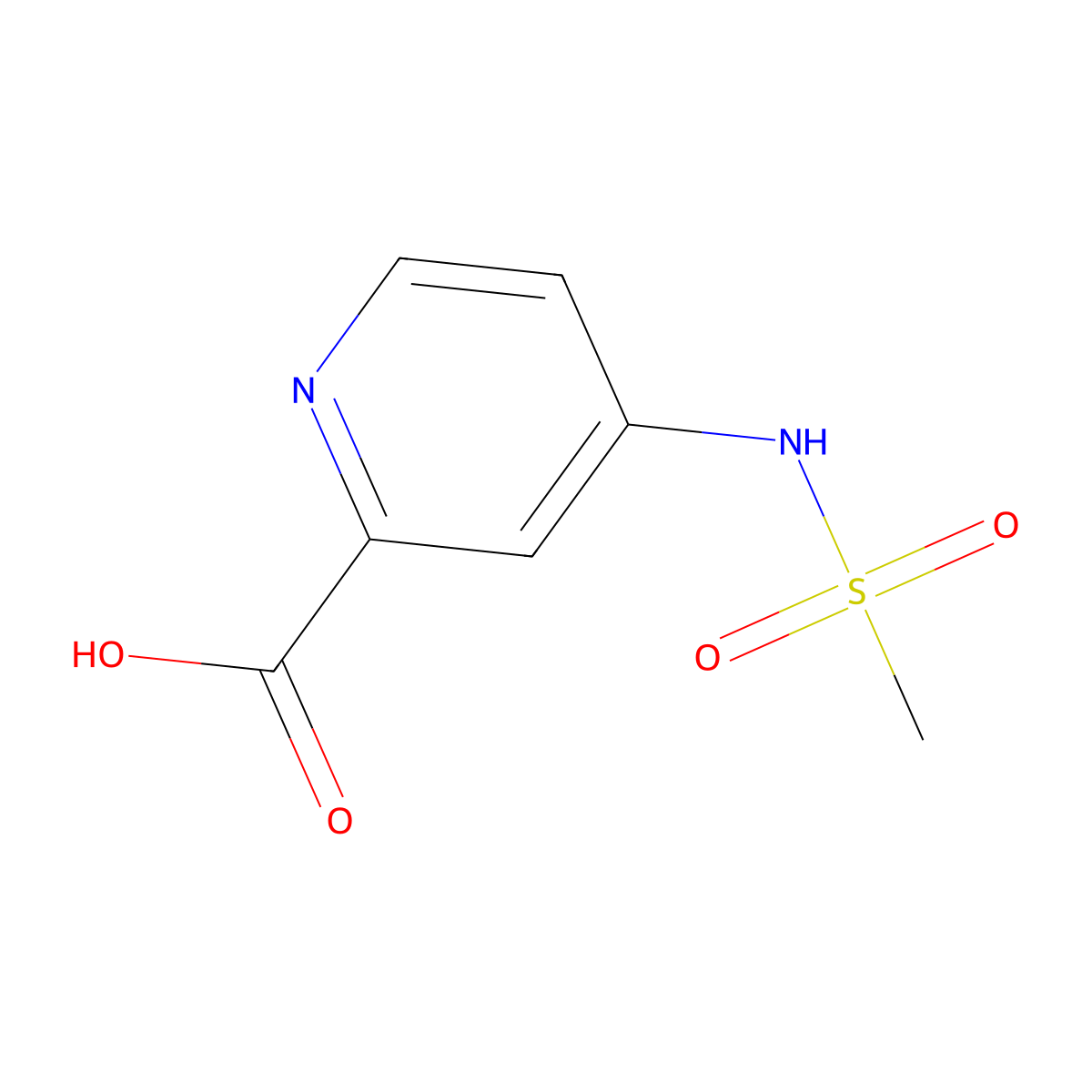 4-Methanesulfonamidopyridine-2-carboxylic acid molecular structure, CAS 1001567-03-8