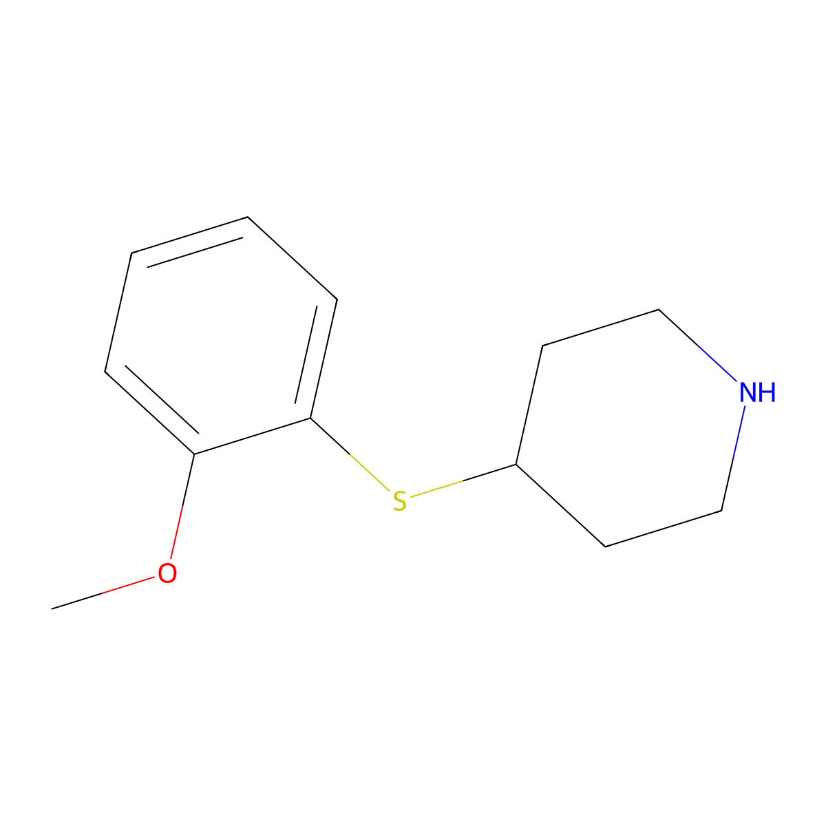 4-[(2-Methoxyphenyl)sulfanyl]piperidine molecular structure, CAS 1001567-49-2
