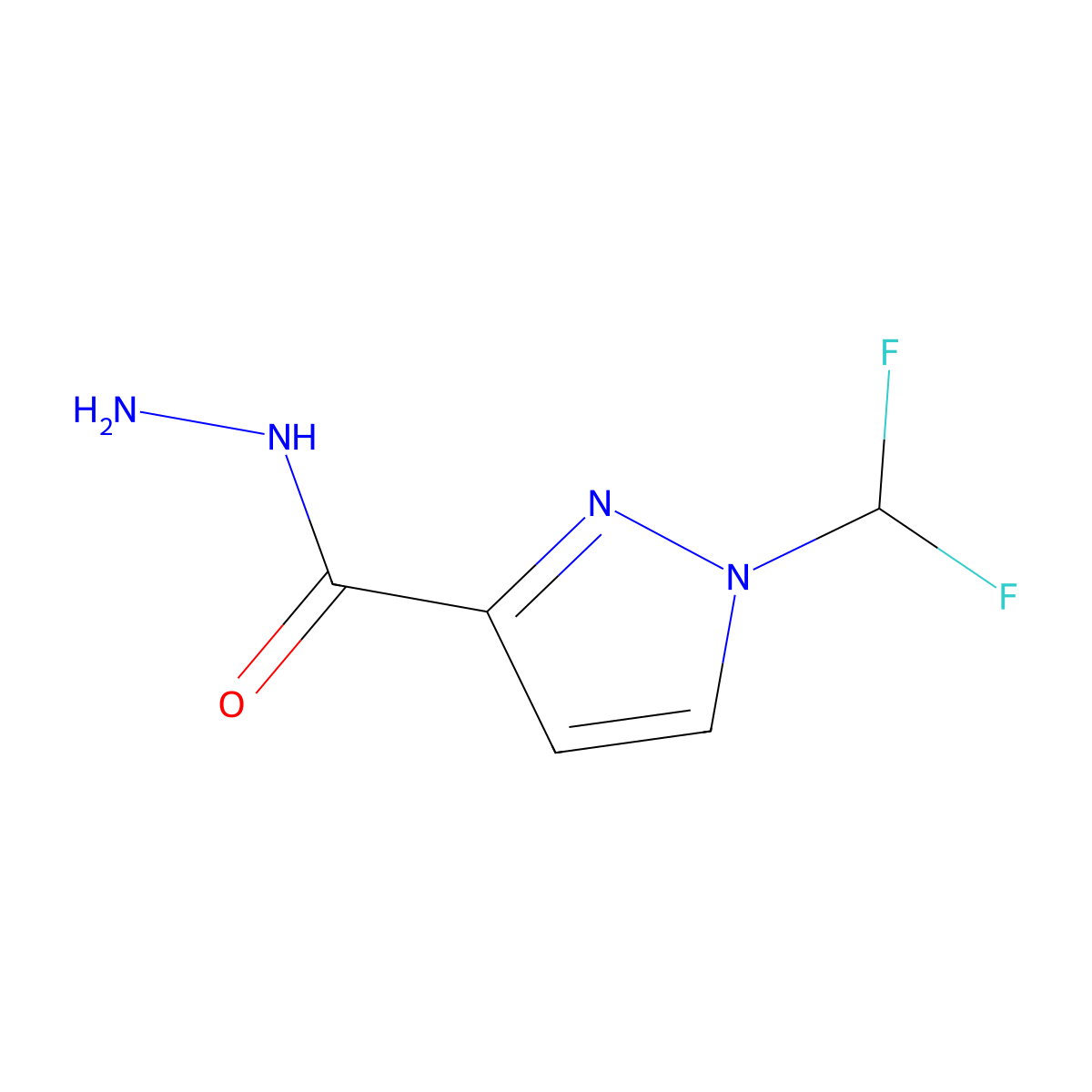 1-(difluoromethyl)-1H-pyrazole-3-carbohydrazide molecular structure, CAS 1001567-68-5