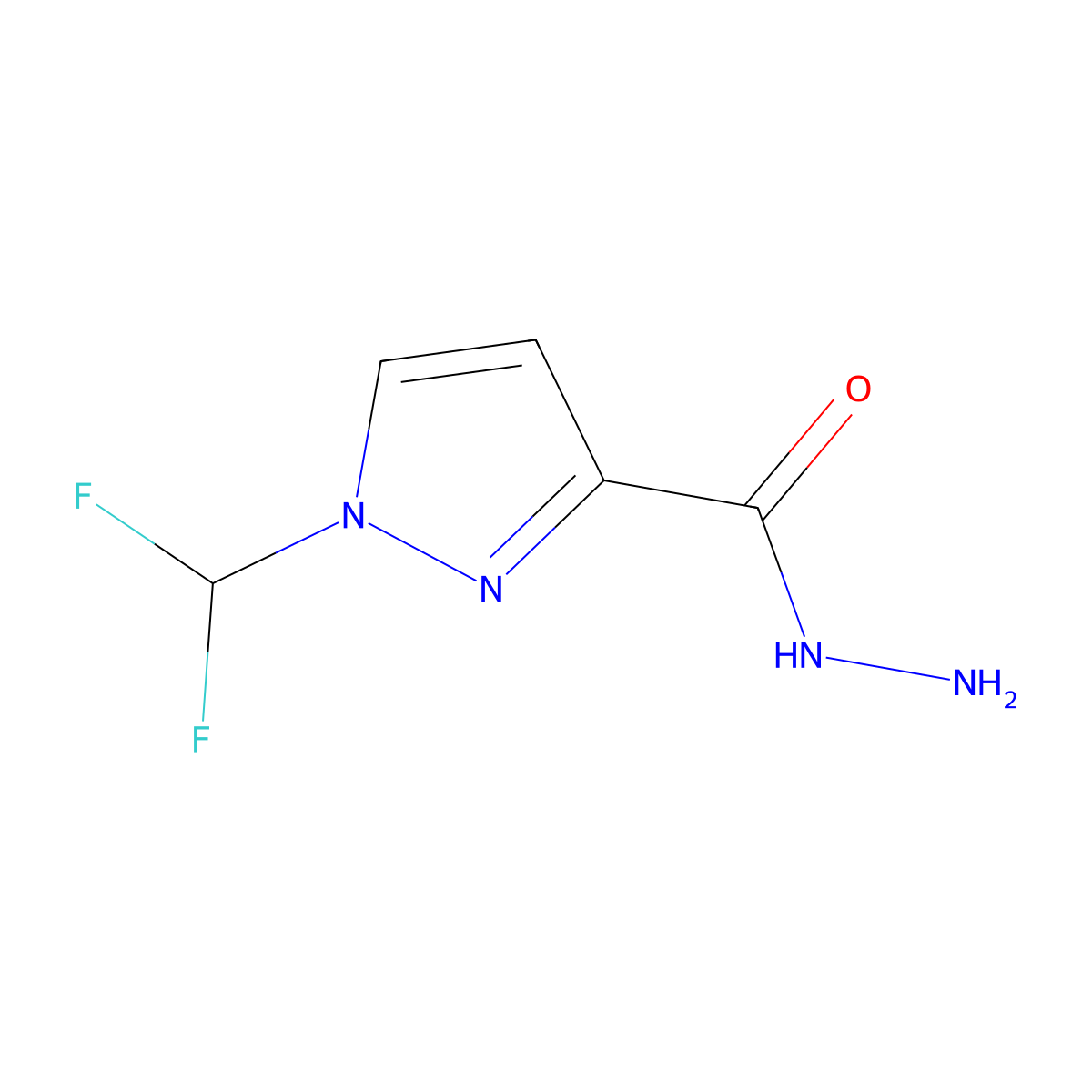 1-(difluoromethyl)-1H-pyrazole-3-carbohydrazide molecular structure, CAS 1001567-68-5