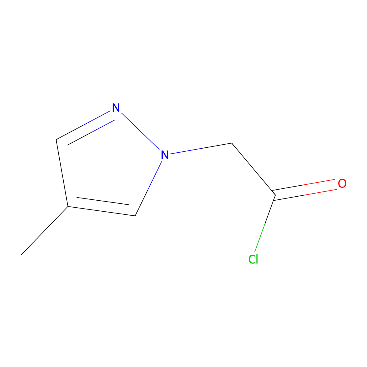 (4-methyl-1H-pyrazol-1-yl)acetyl chloride molecular structure, CAS 1001567-69-6