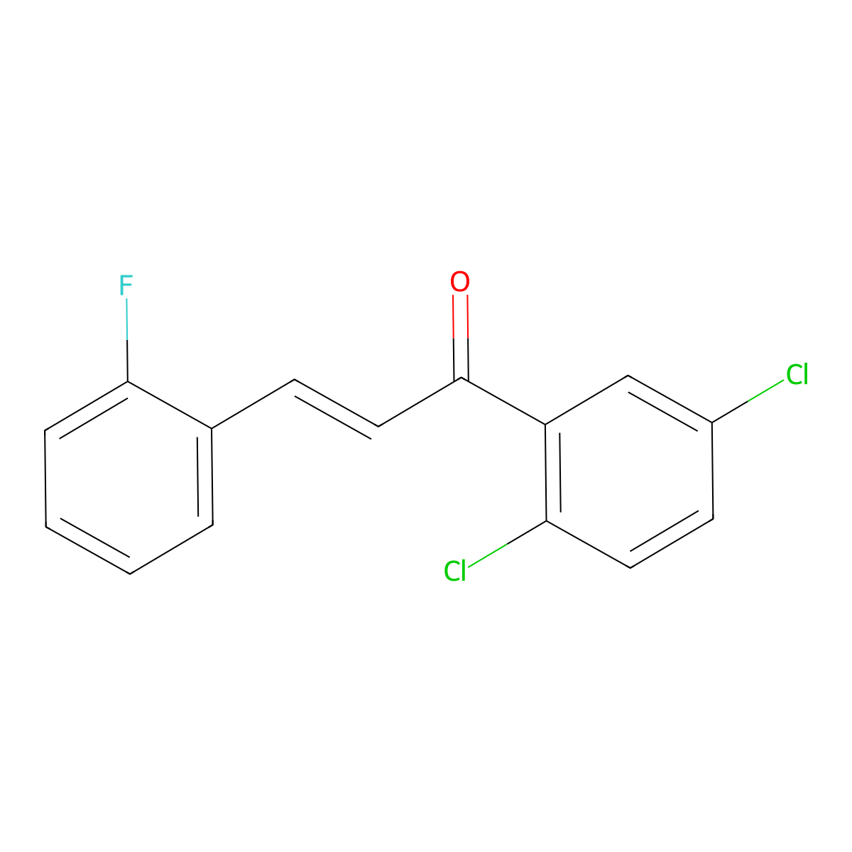 (2E)-1-(2,5-Dichlorophenyl)-3-(2-fluorophenyl)prop-2-en-1-one molecular structure, CAS 1001578-73-9