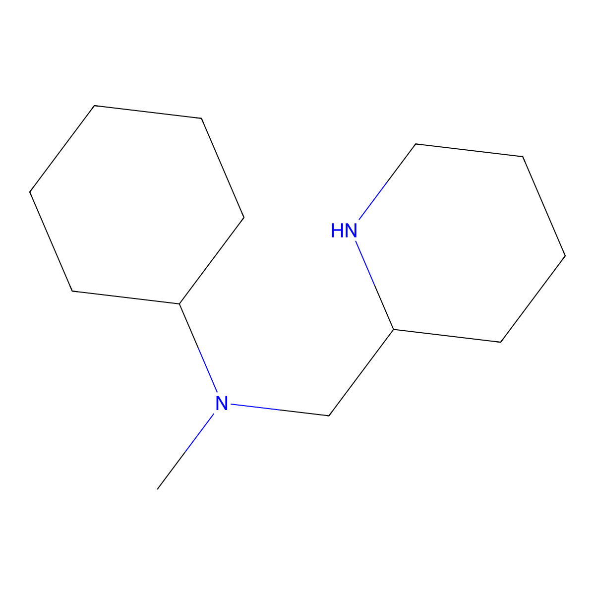 2-(N-cyclohexyl-N-methylaminomethyl)piperidine molecular structure, CAS 100158-64-3