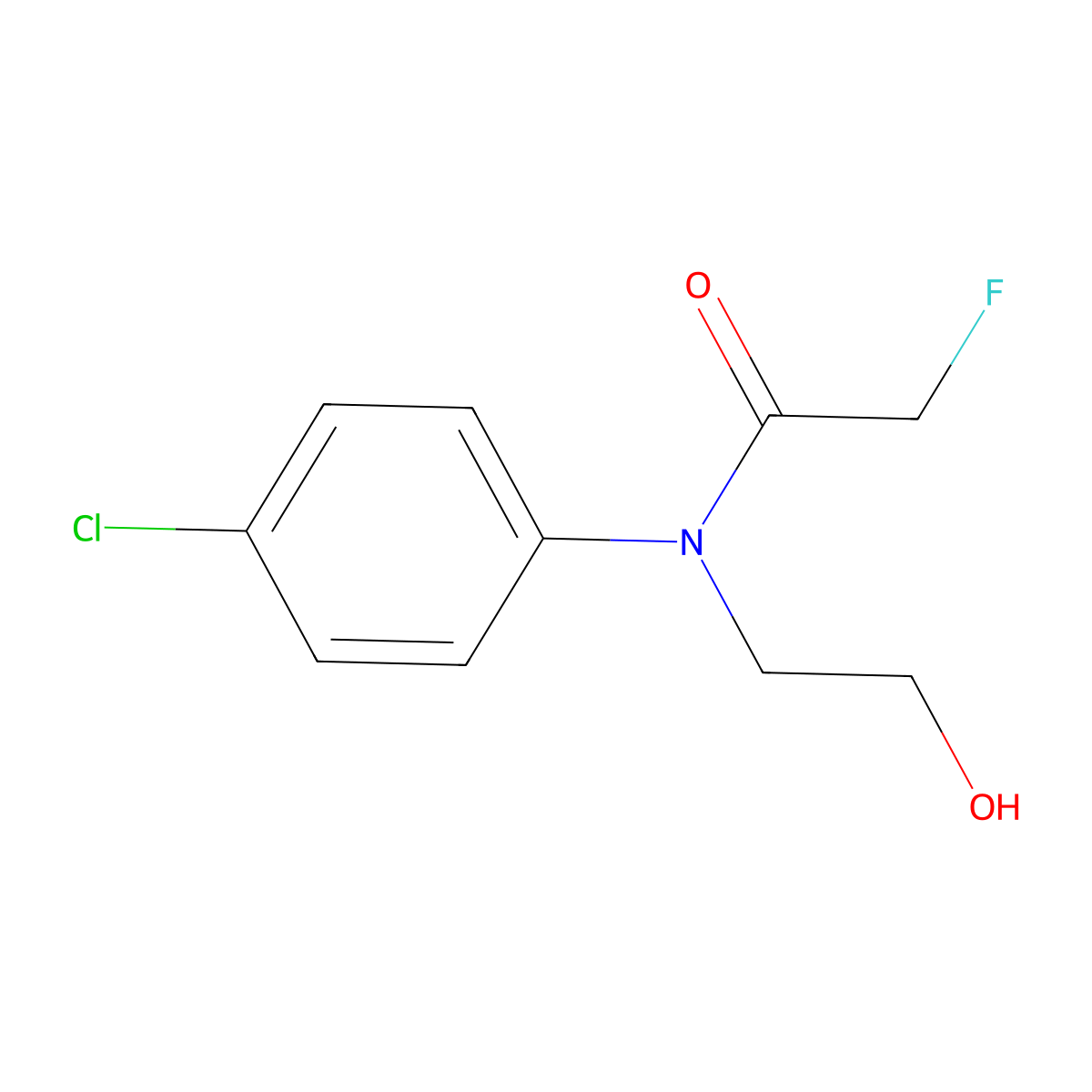 Acetanilide, 4'-chloro-2-fluoro-N-(2-hydroxyethyl)- molecular structure, CAS 10016-08-7