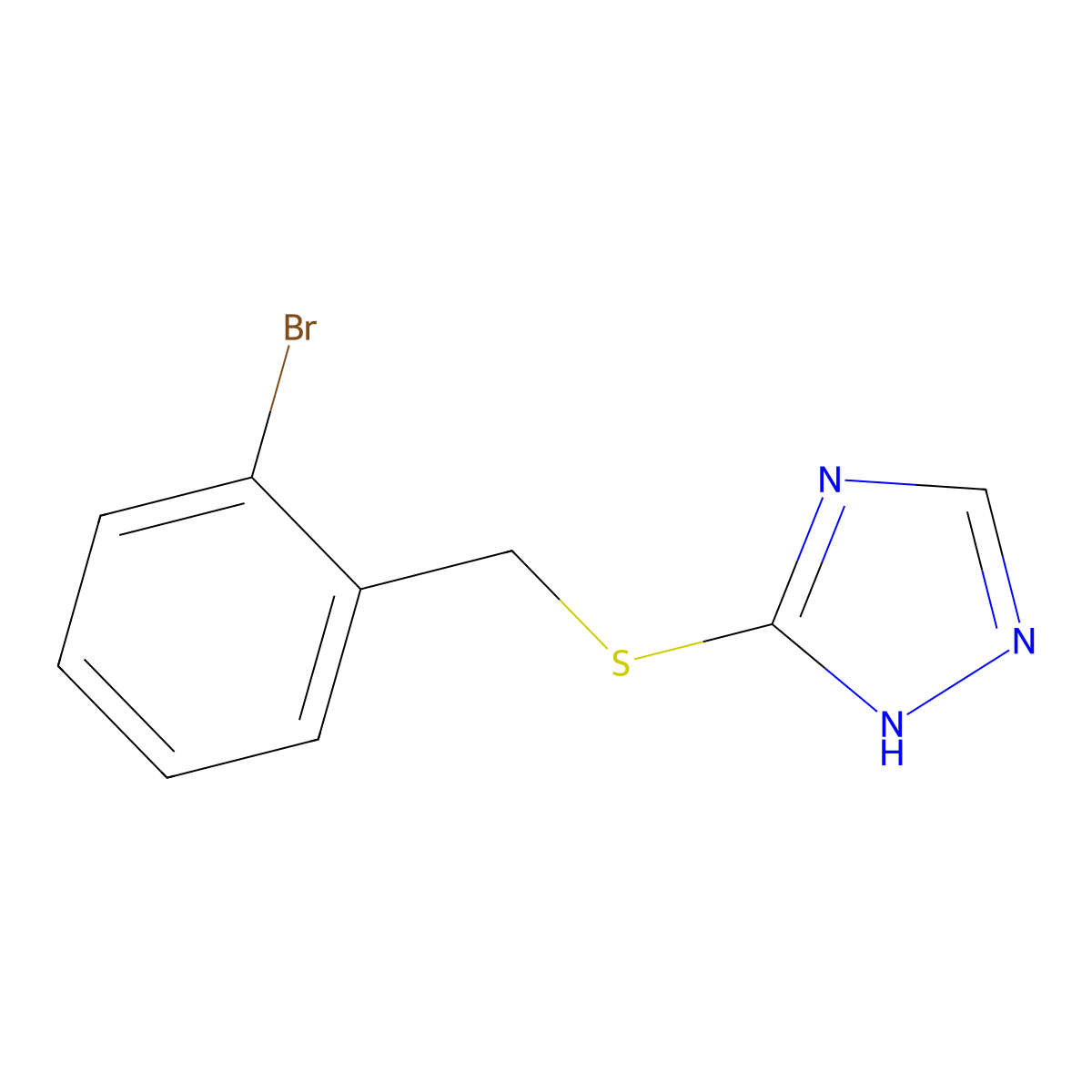5-((2-Bromobenzyl)thio)-1h-1,2,4-triazole molecular structure, CAS 1001604-63-2
