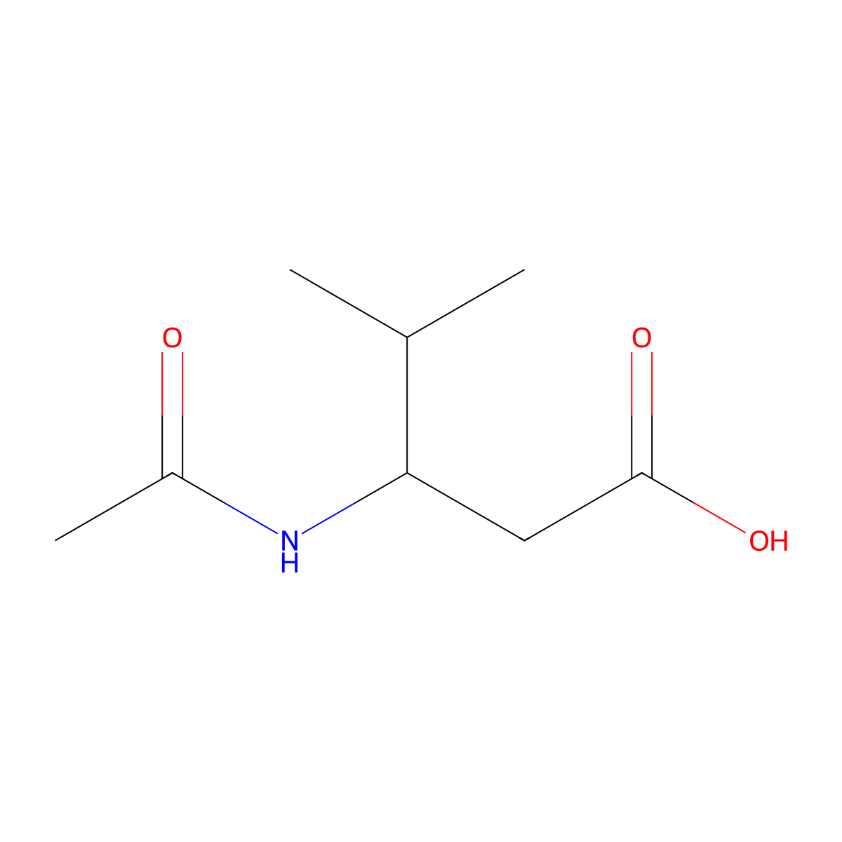 3-Acetamido-4-methylpentanoic acid molecular structure, CAS 1001611-01-3