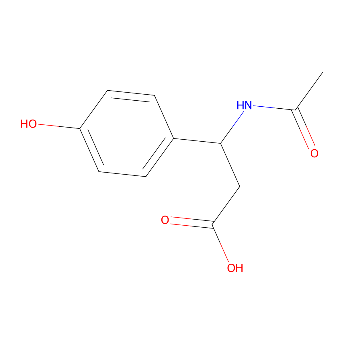 3-Acetamido-3-(4-hydroxyphenyl)propanoic acid molecular structure, CAS 1001611-06-8