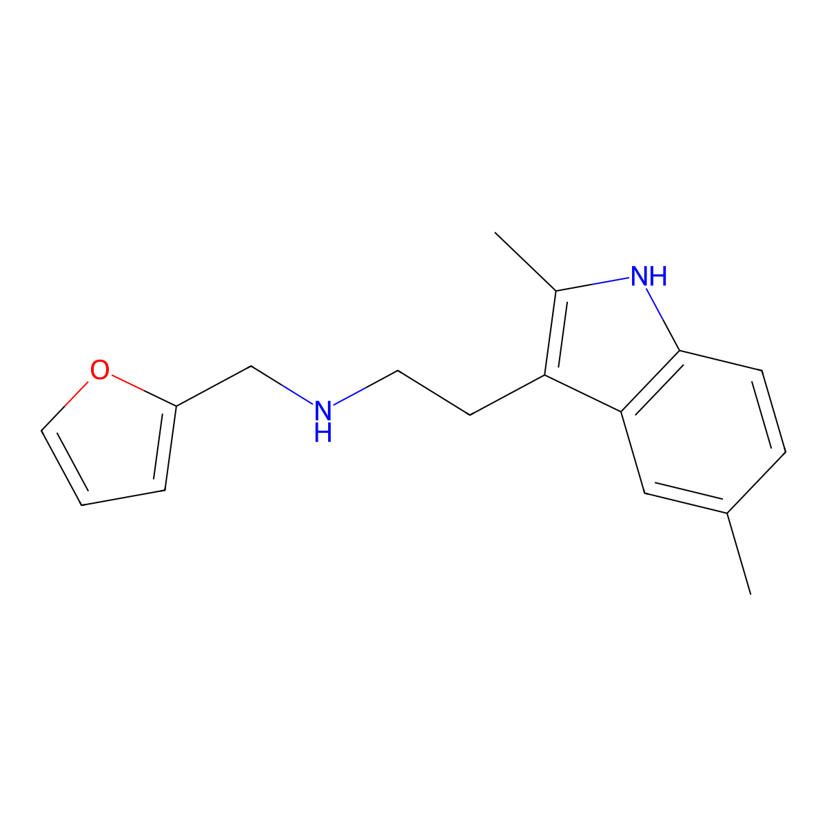 [2-(2,5-Dimethyl-1H-indol-3-yl)ethyl][(furan-2-yl)methyl]amine molecular structure, CAS 1001624-72-1