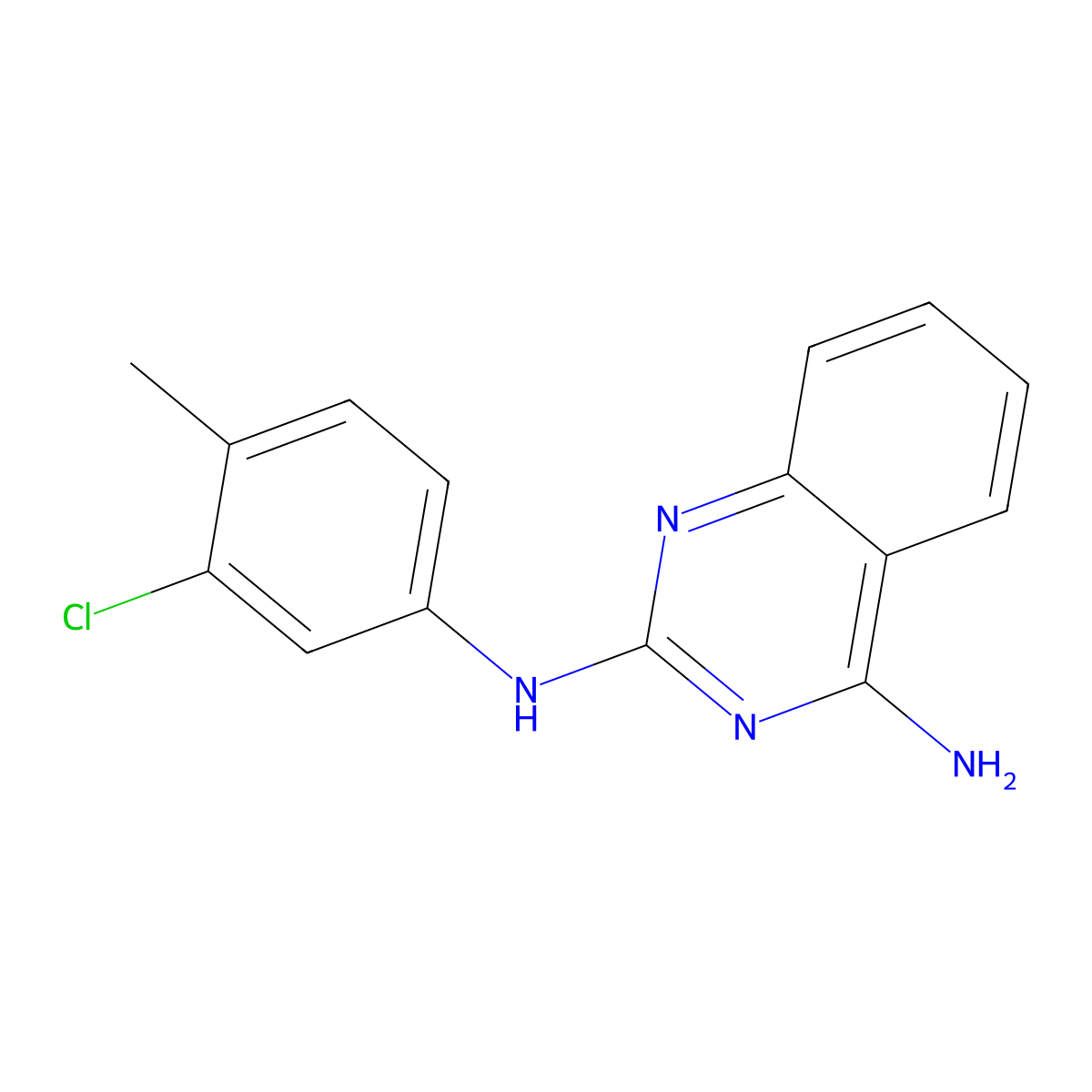 2-N-(3-chloro-4-methylphenyl)quinazoline-2,4-diamine molecular structure, CAS 1001625-82-6