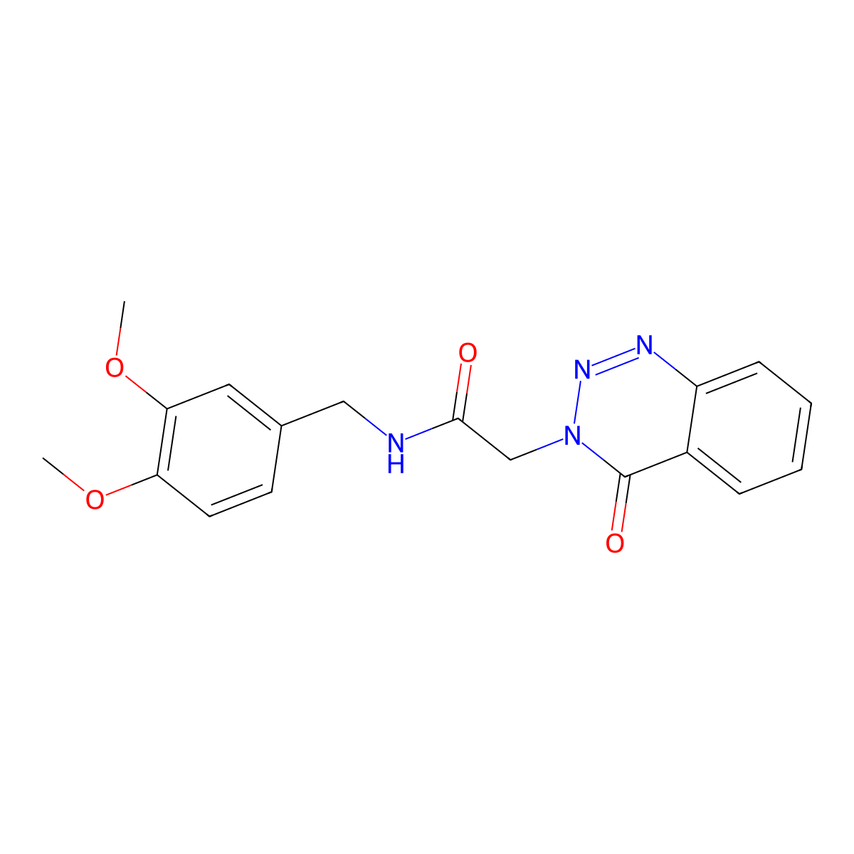 N-[(3,4-dimethoxyphenyl)methyl]-2-(4-oxo-1,2,3-benzotriazin-3-yl)acetamide molecular structure, CAS 1001630-69-8