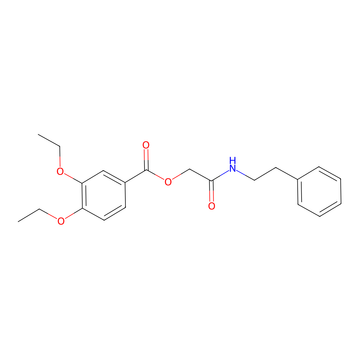 [(2-Phenylethyl)carbamoyl]methyl 3,4-diethoxybenzoate molecular structure, CAS 1001631-09-9