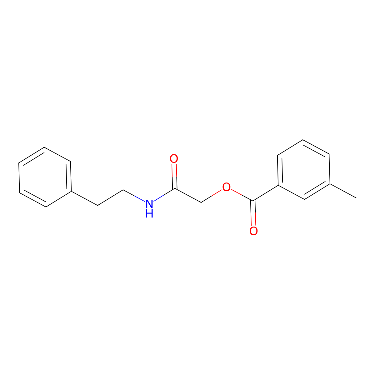 2-Oxo-2-(phenethylamino)ethyl 3-methylbenzoate molecular structure, CAS 1001631-14-6