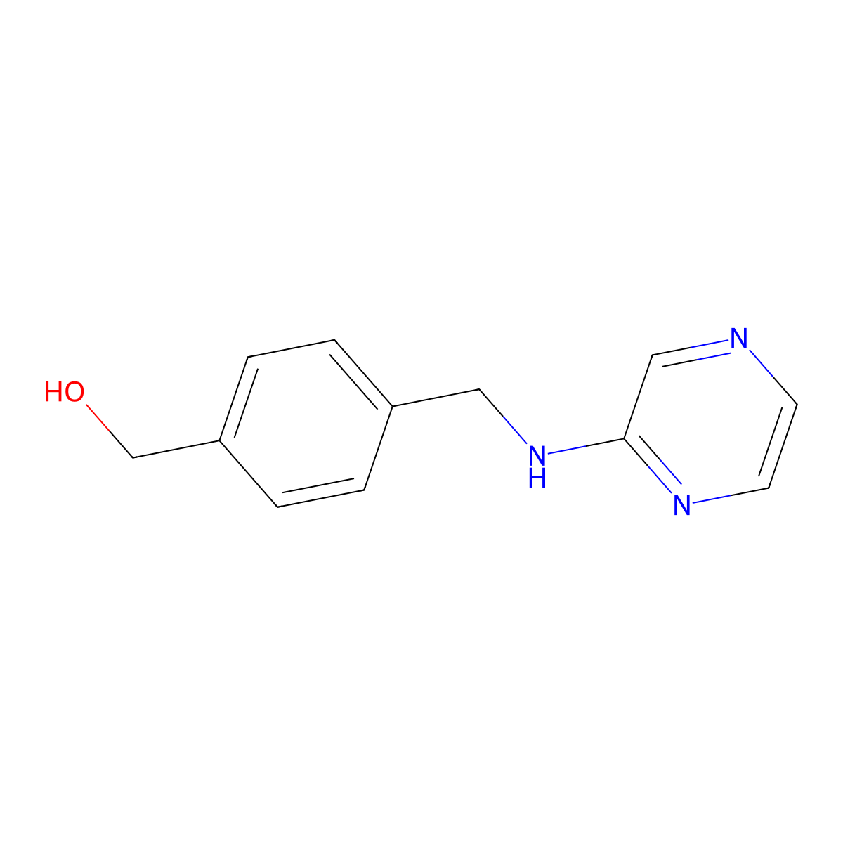 (4-{[(Pyrazin-2-yl)amino]methyl}phenyl)methanol molecular structure, CAS 1001631-97-5