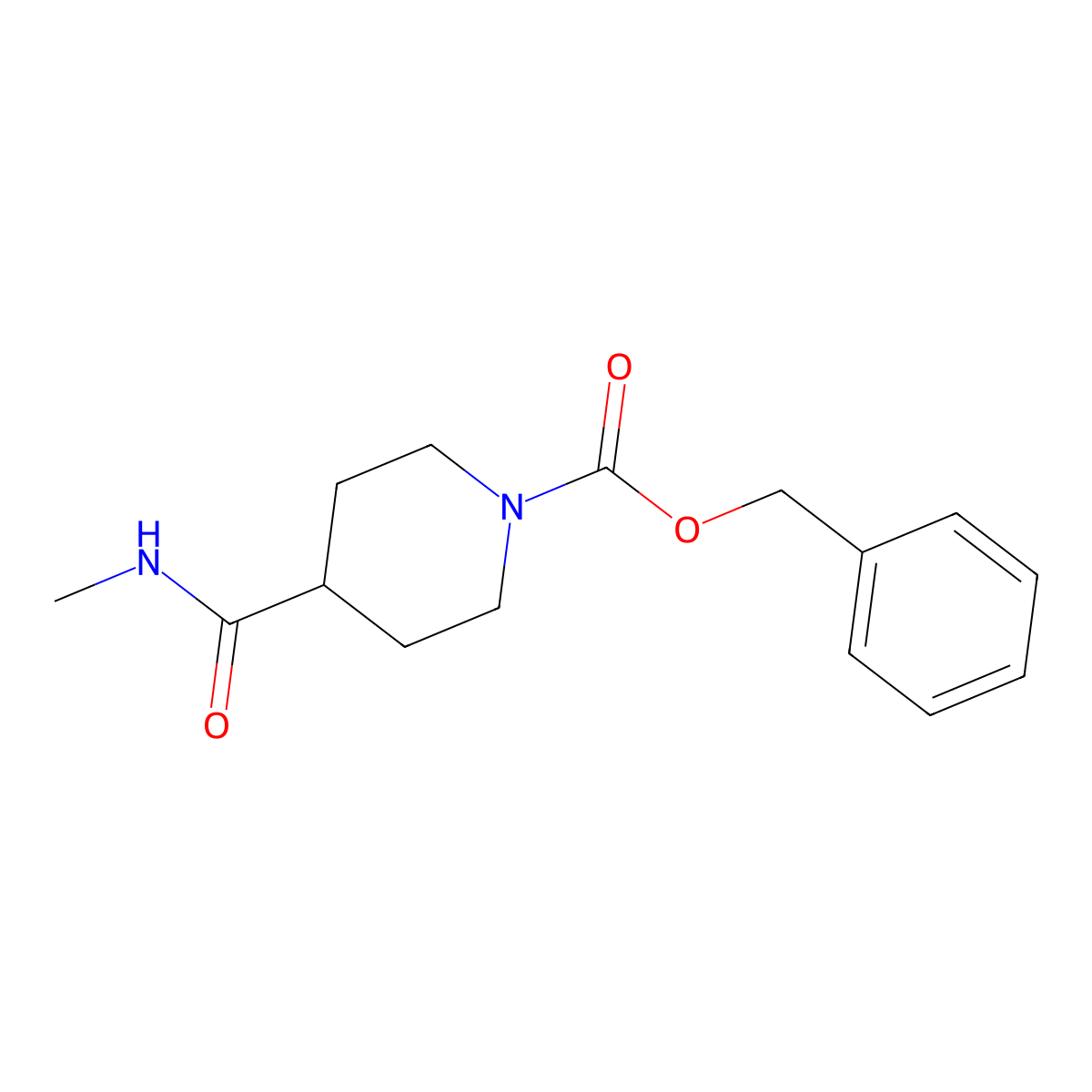 Benzyl 4-(N-methylcarbamoyl)piperidine-1-carboxylate molecular structure, CAS 1001634-95-2