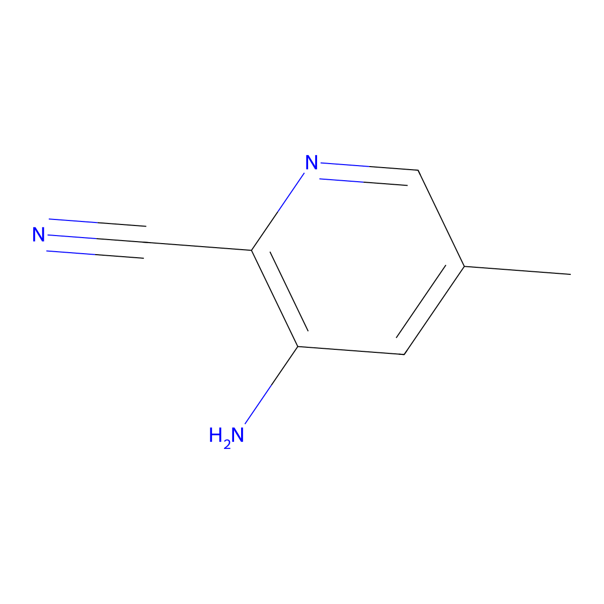 3-Amino-5-methylpyridine-2-carbonitrile molecular structure, CAS 1001635-30-8