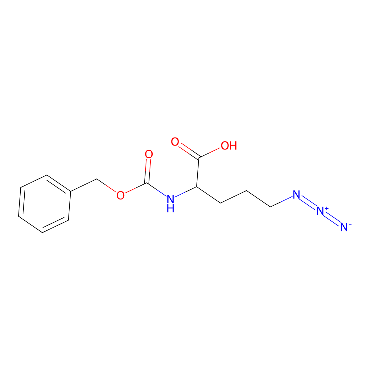 (2S)-5-azido-2-{[(benzyloxy)carbonyl]amino}pentanoic acid molecular structure, CAS 1001646-61-2