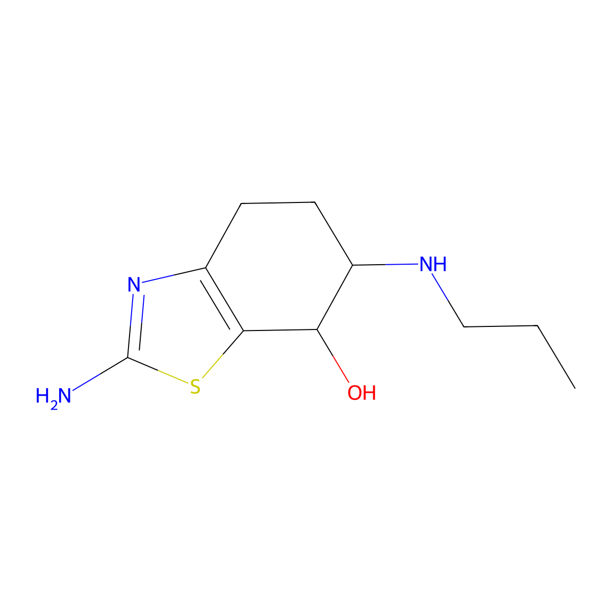 2-Amino-6-(propylamino)-4,5,6,7-tetrahydrobenzo[d]thiazol-7-ol molecular structure, CAS 1001648-77-6