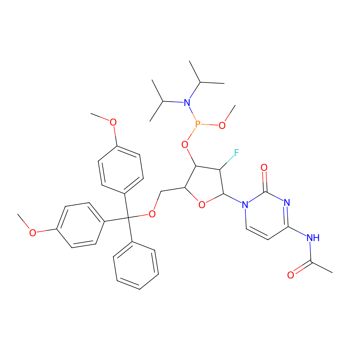 2-F C(Ac) OMe-amidite molecular structure, CAS 1001648-84-5