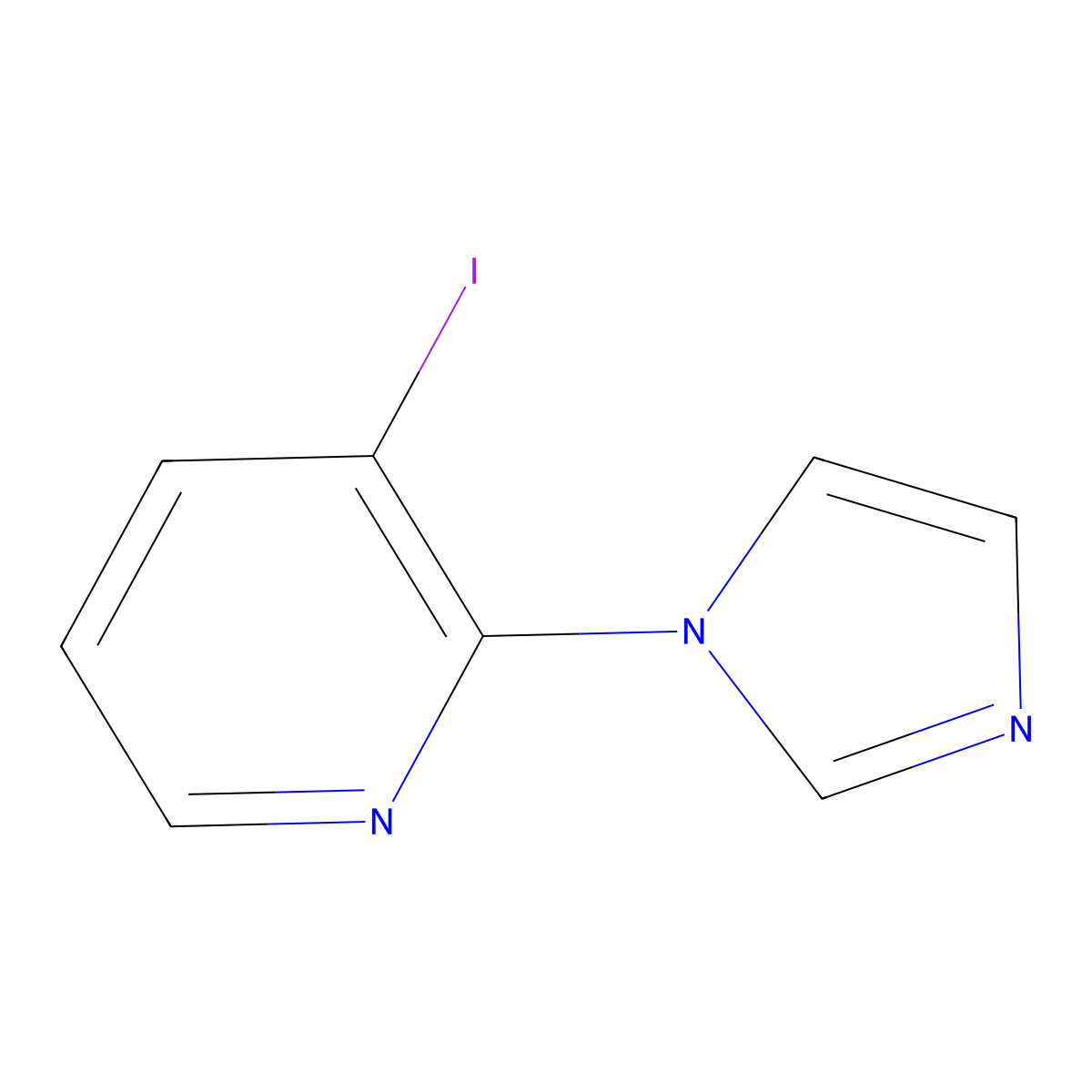 2-(1H-Imidazol-1-yl)-3-iodopyridine molecular structure, CAS 1001658-88-3