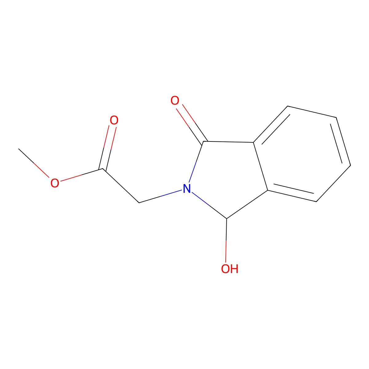 methyl (1-hydroxy-3-oxo-1,3-dihydro-2H-isoindol-2-yl)acetate molecular structure, CAS 100166-98-1