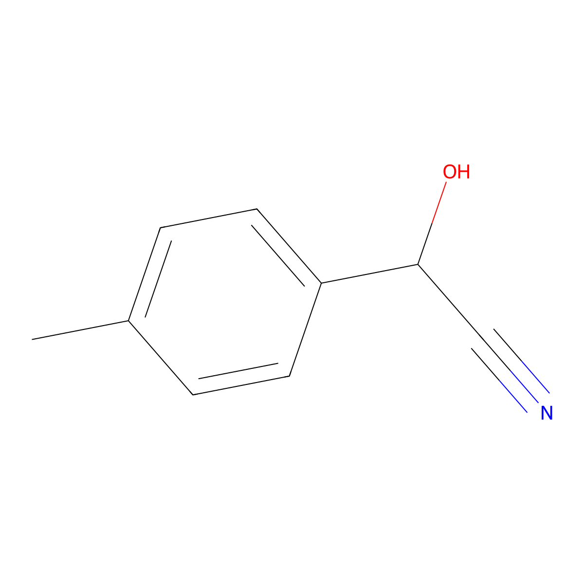 (R)-(+)-4-Methylmandelonitrile molecular structure, CAS 10017-04-6
