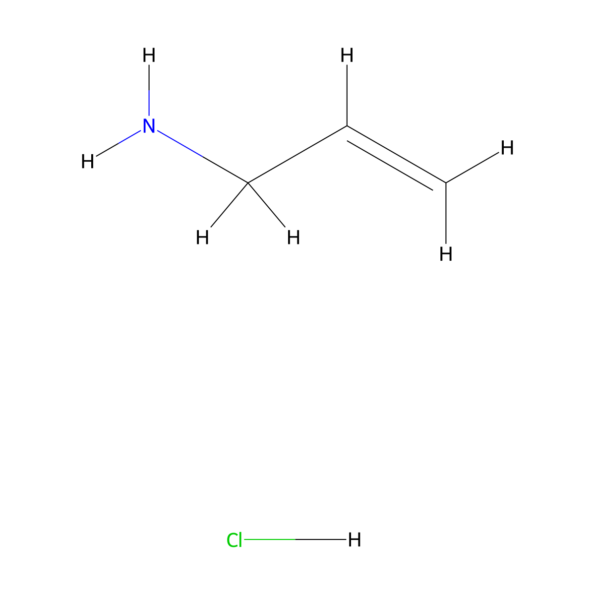 Allylamine hydrochloride molecular structure, CAS 10017-11-5