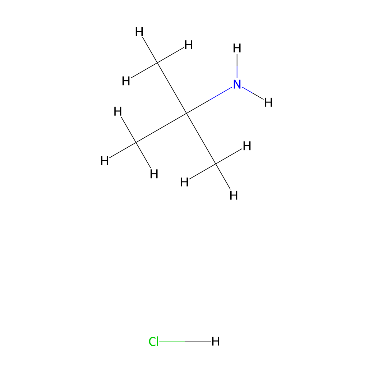 tert-Butylammonium chloride molecular structure, CAS 10017-37-5
