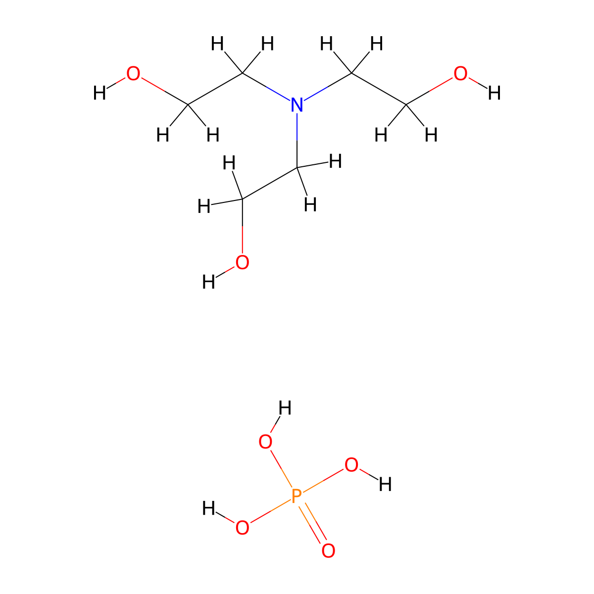 Phosphoric acid triethanolamine salt molecular structure, CAS 10017-56-8