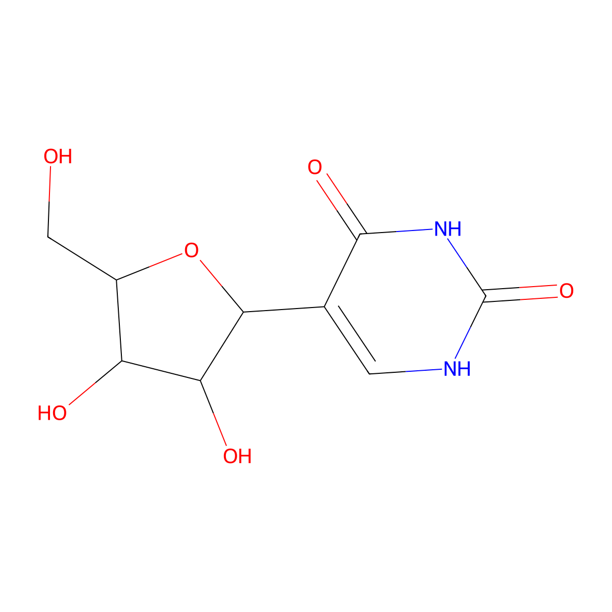 Pseudouridine B molecular structure, CAS 10017-66-0