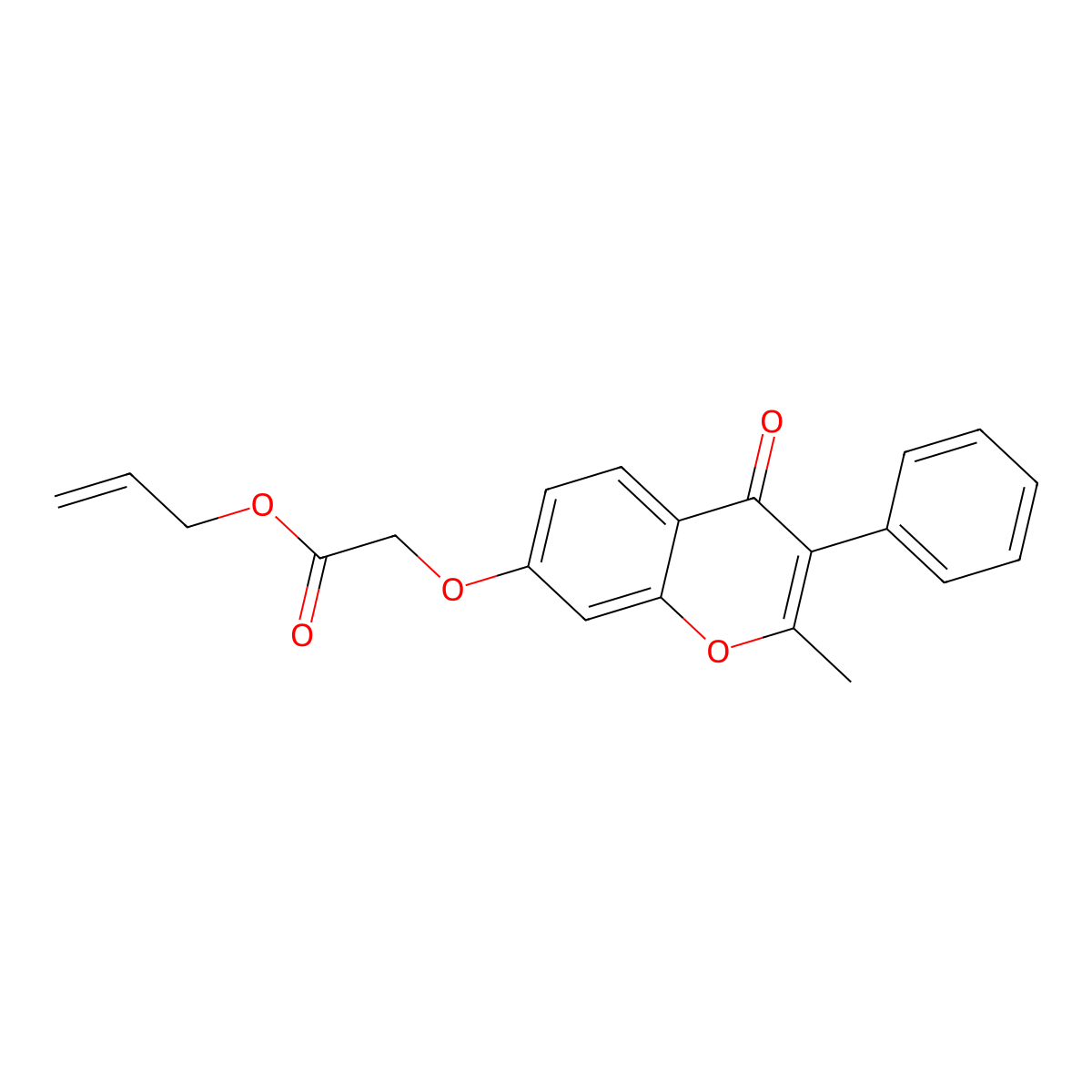 Prop-2-enyl 2-(2-methyl-4-oxo-3-phenylchromen-7-yl)oxyacetate molecular structure, CAS 100170-83-0