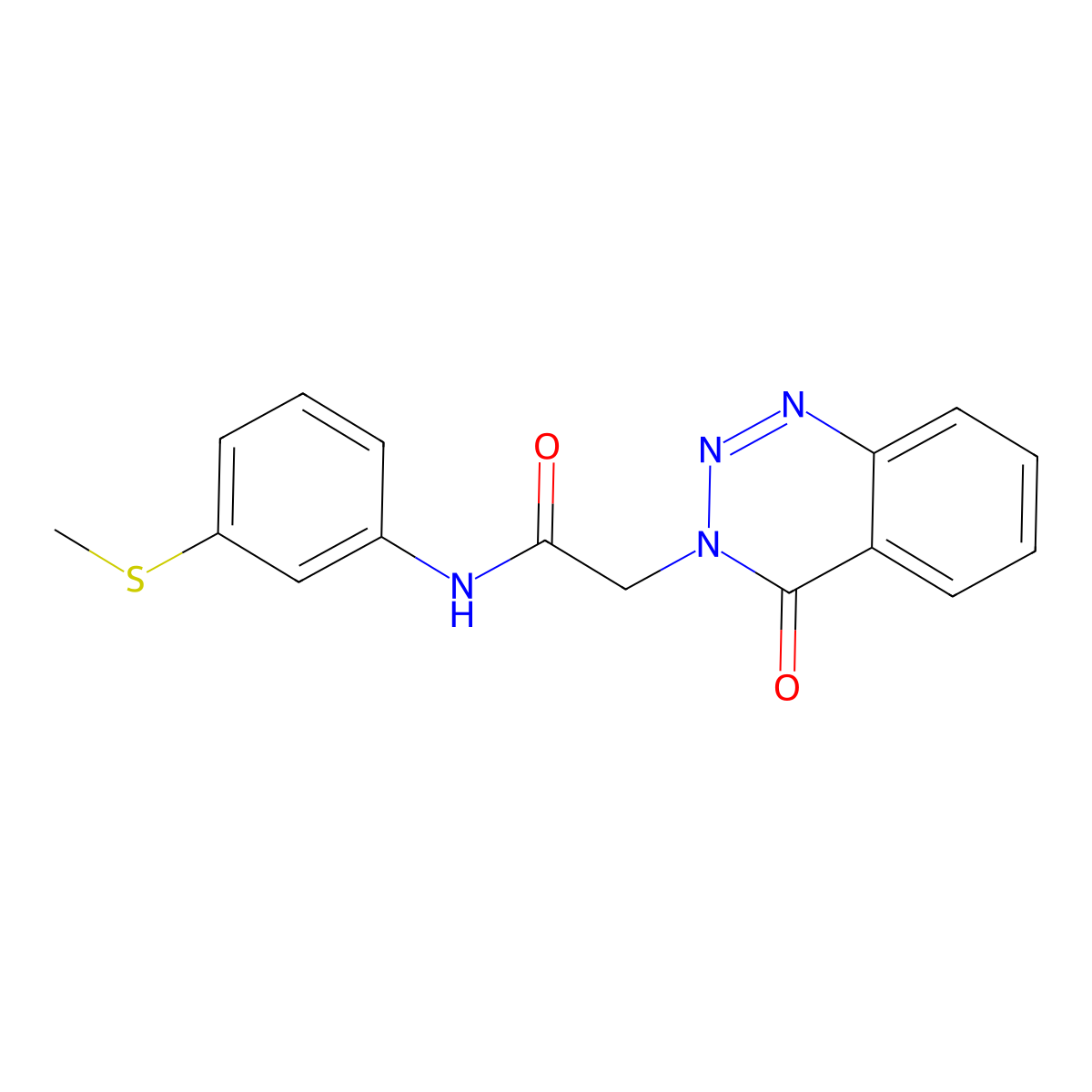 N-[3-(methylsulfanyl)phenyl]-2-(4-oxo-1,2,3-benzotriazin-3(4H)-yl)acetamide molecular structure, CAS 1001736-28-2