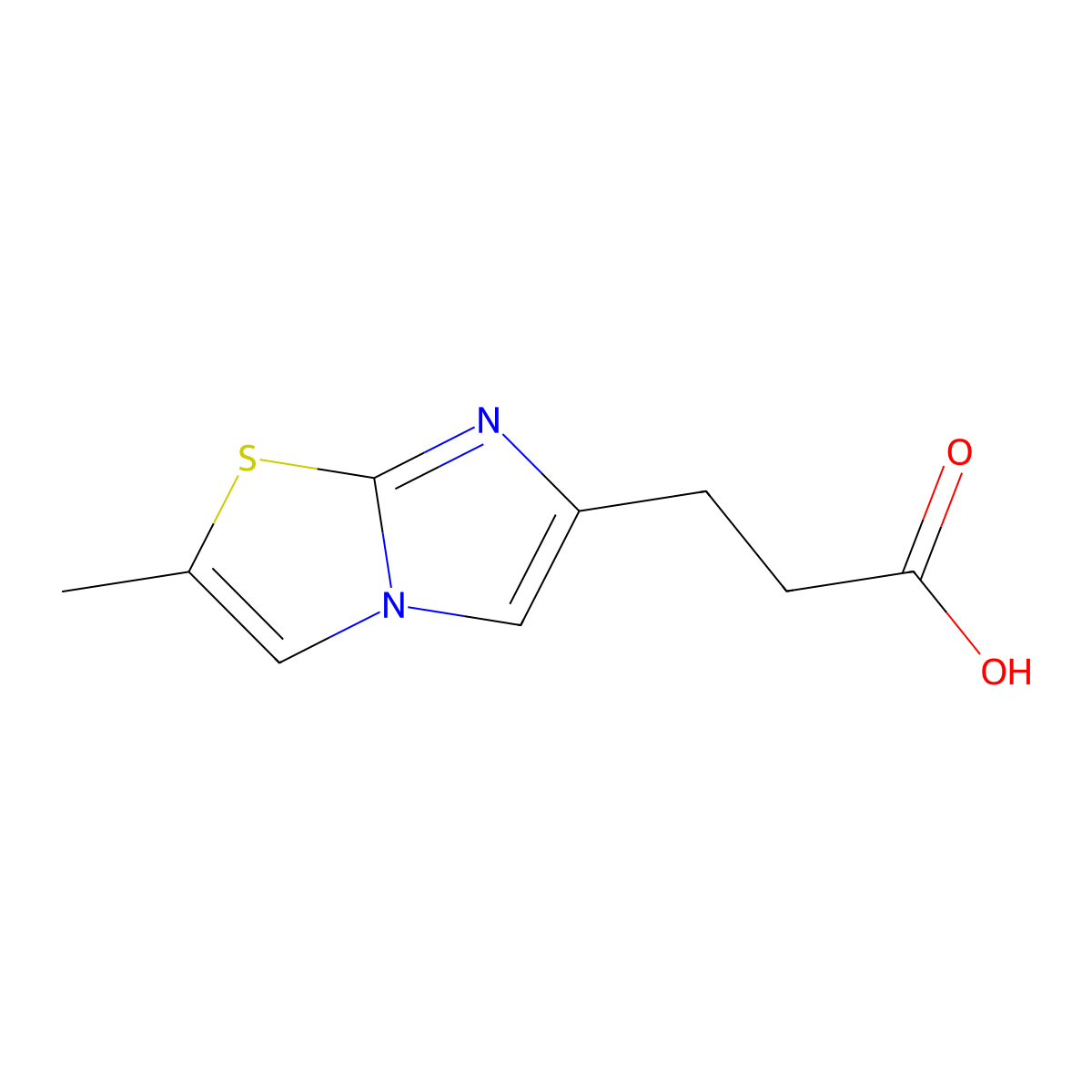 3-(2-Methylimidazo[2,1-b][1,3]thiazol-6-yl)propanoic acid molecular structure, CAS 1001754-23-9