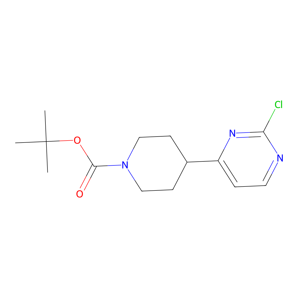 tert-Butyl 4-(2-chloropyrimidin-4-yl)piperidine-1-carboxylate molecular structure, CAS 1001754-82-0