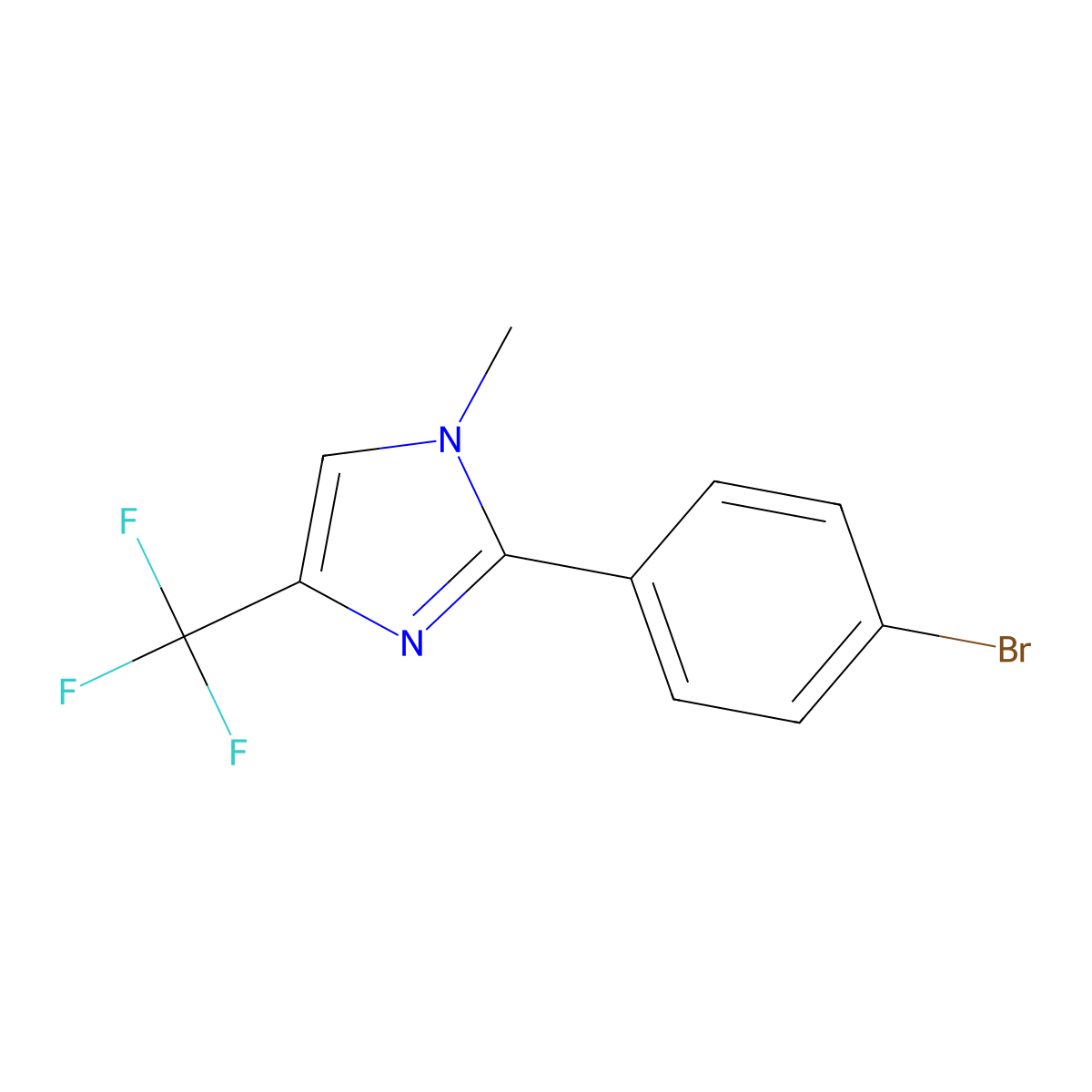 2-(4-bromophenyl)-1-methyl-4-(trifluoromethyl)-1H-imidazole molecular structure, CAS 1001755-09-4