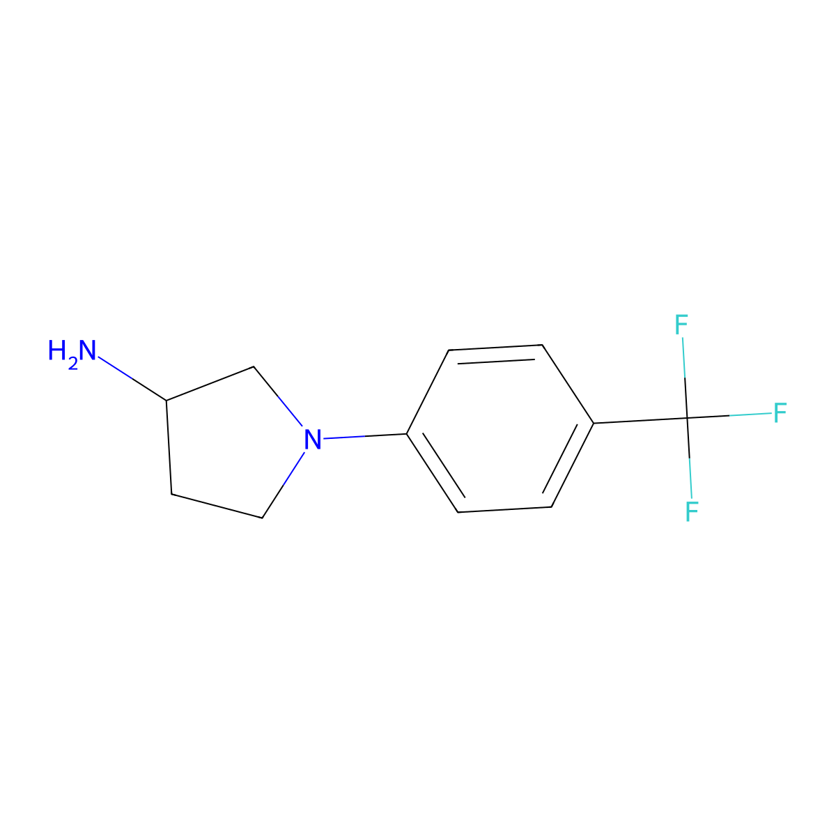 1-[4-(Trifluoromethyl)phenyl]pyrrolidin-3-amine molecular structure, CAS 1001755-31-2