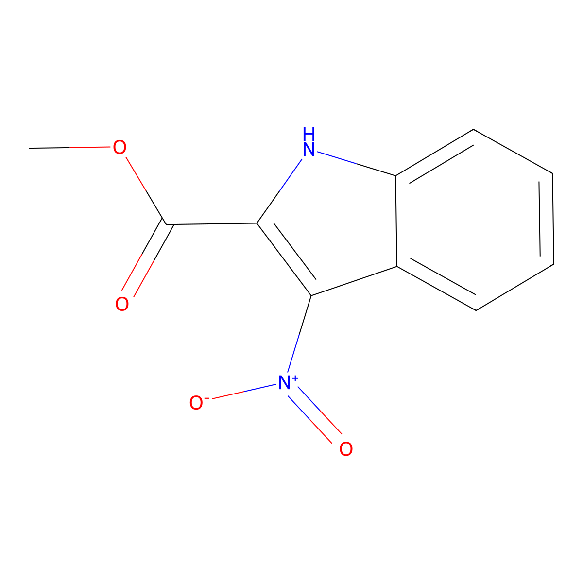 methyl 3-nitro-1H-indole-2-carboxylate molecular structure, CAS 1001755-50-5